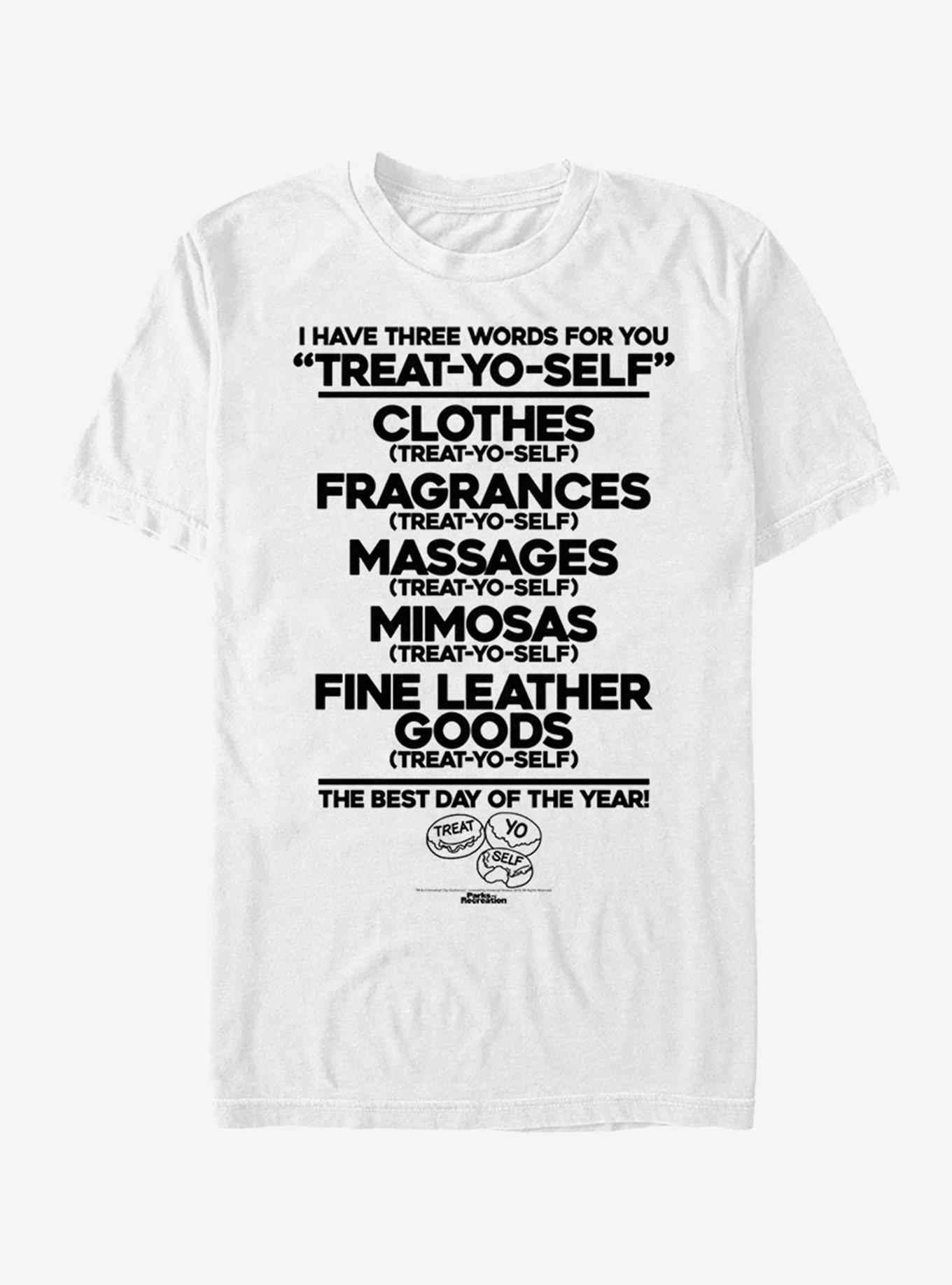 Parks & Recreation Treat Yo Self T-Shirt, WHITE, hi-res