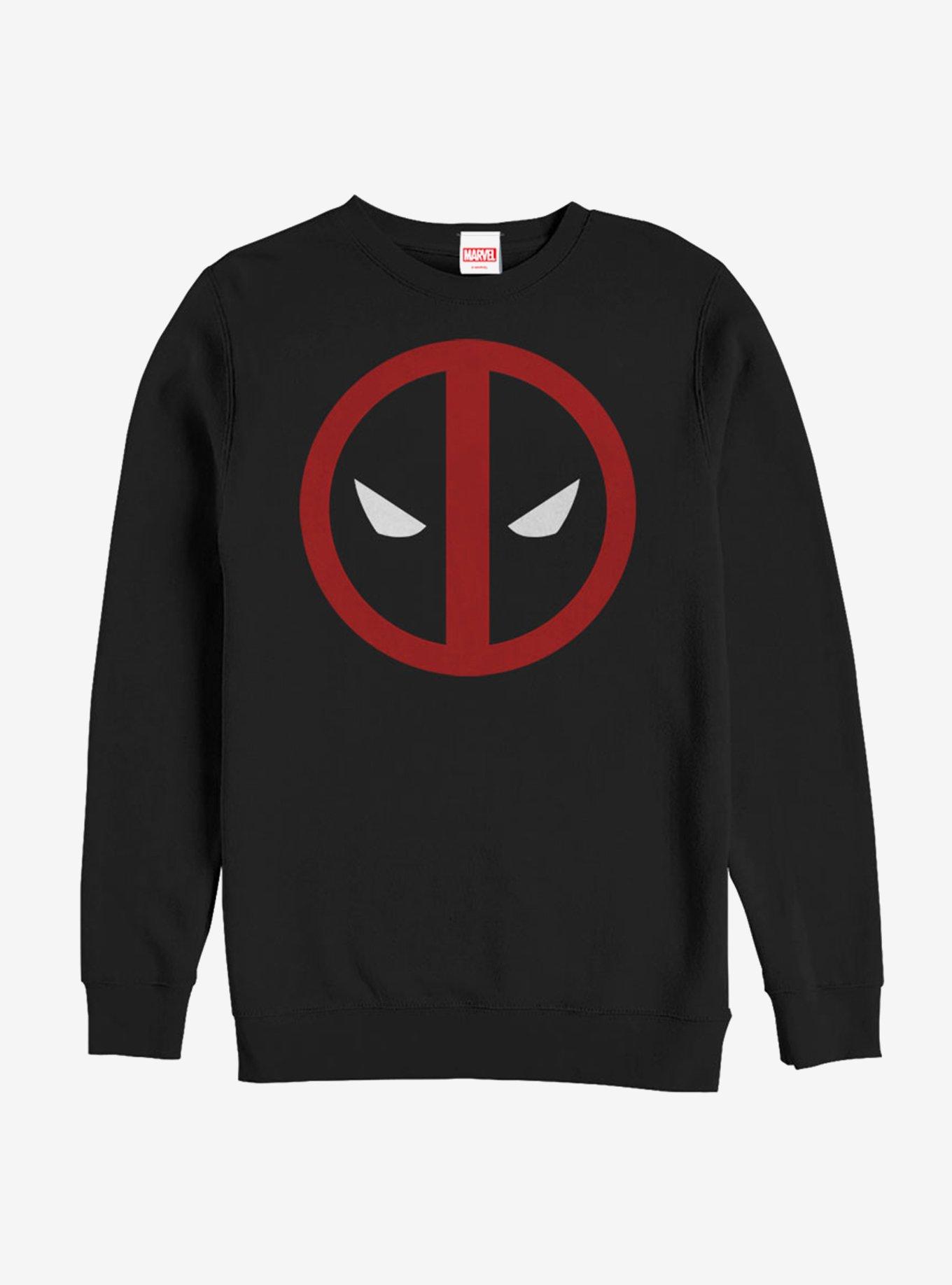 Marvel Deadpool Mask Straight Away Sweatshirt, BLACK, hi-res