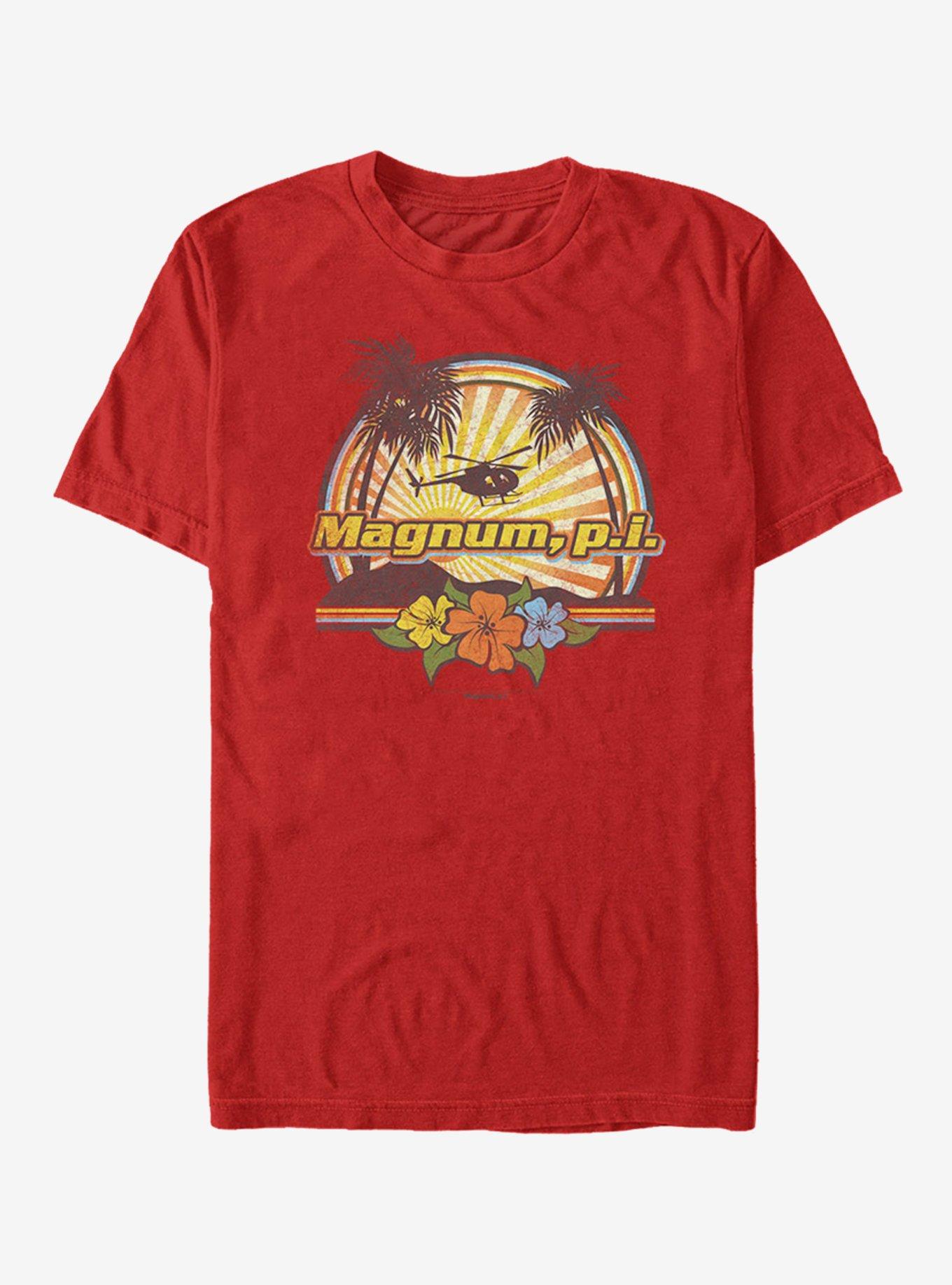 Magnum P.I. Tropical T-Shirt, RED, hi-res