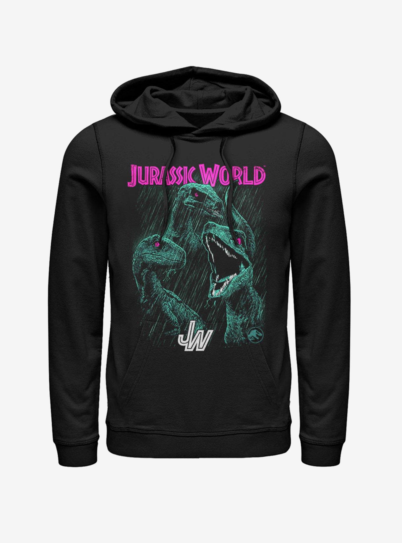 Jurassic Park Bright Raptor Squad Hoodie, BLACK, hi-res