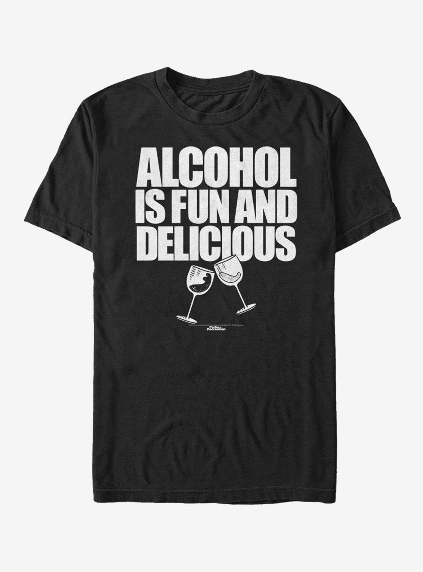 Parks & Recreation Alcohol is Fun T-Shirt, BLACK, hi-res