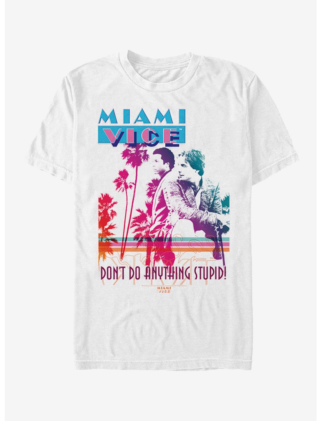 Miami Vice Don't Do Anything Stupid T-Shirt, WHITE, hi-res