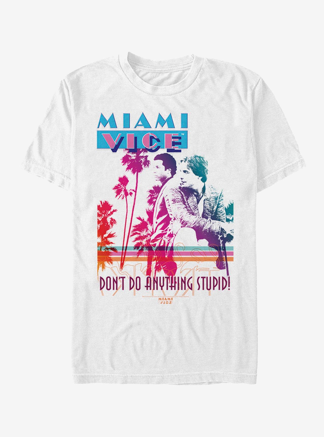 Miami Vice Don't Do Anything Stupid T-Shirt, WHITE, hi-res