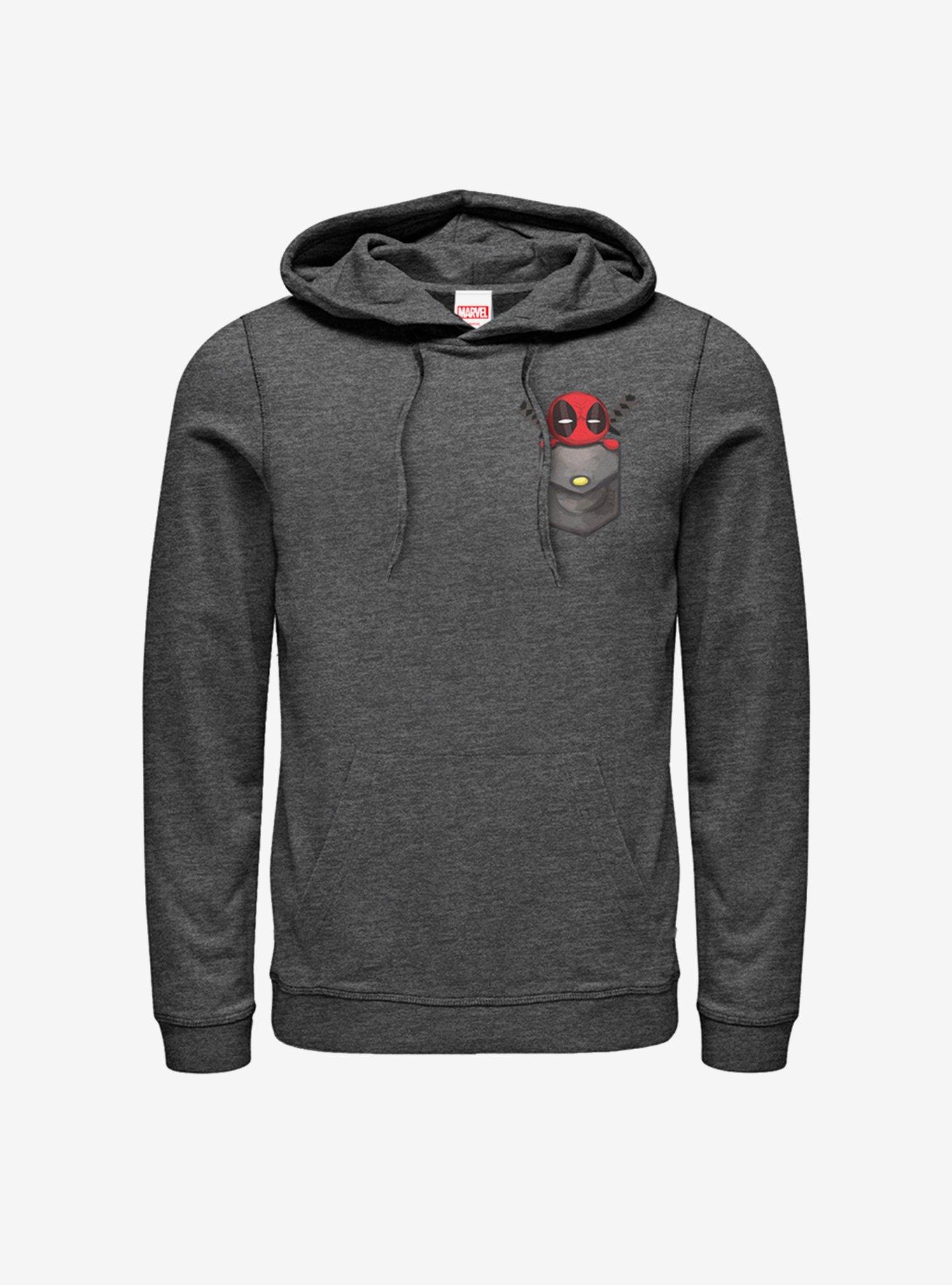 Marvel Deadpool Cutie Pie Faux Pocket Hoodie, CHAR HTR, hi-res