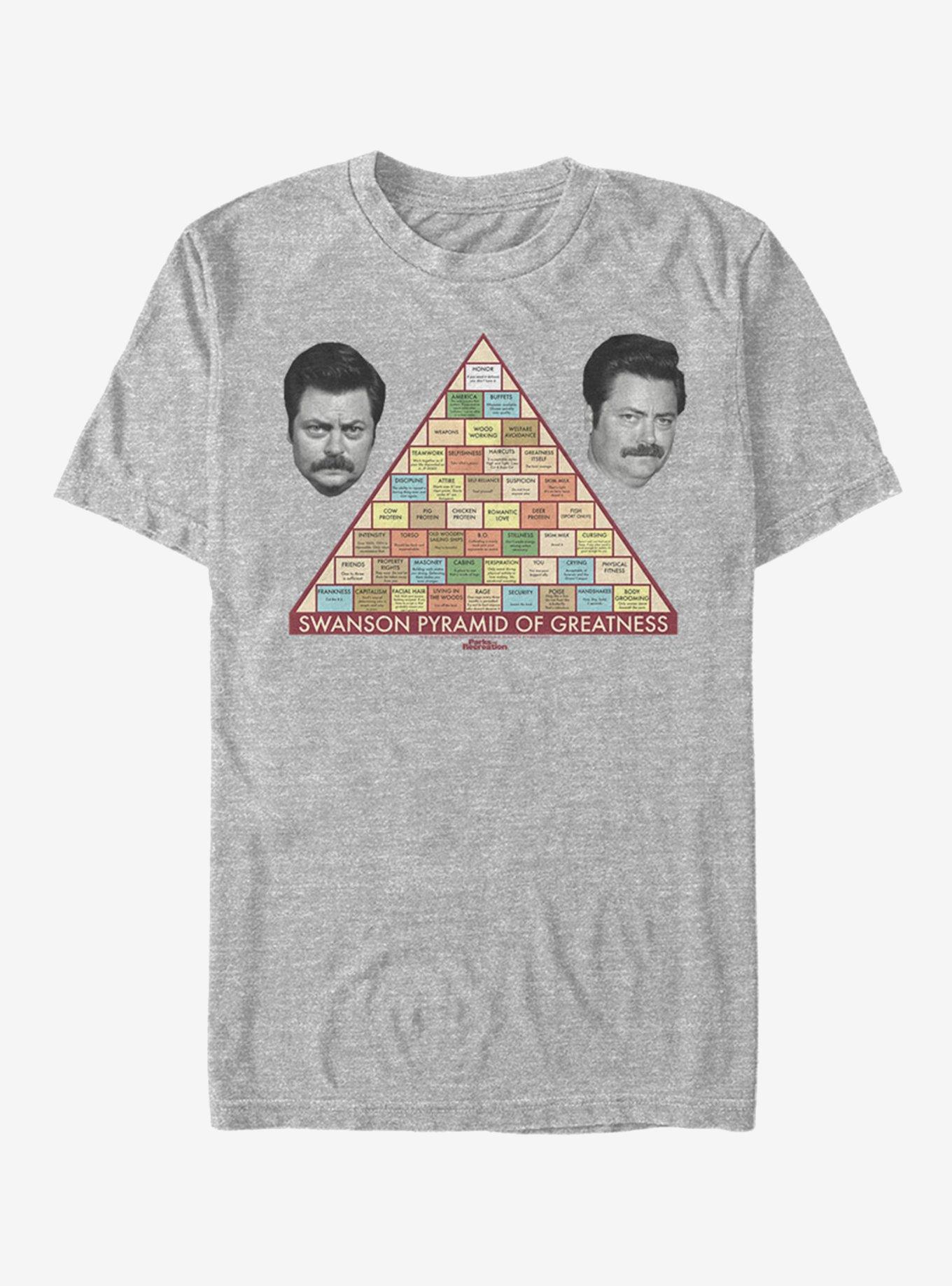 Parks & Recreation Pyramid of Greatness T-Shirt, ATH HTR, hi-res
