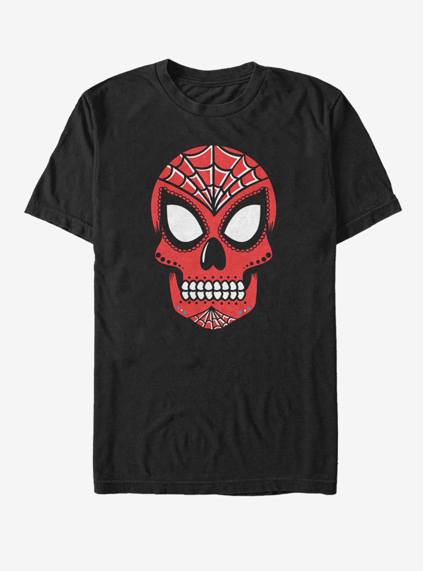 Marvel Spider-Man Sugar Skull T-Shirt, BLACK, hi-res