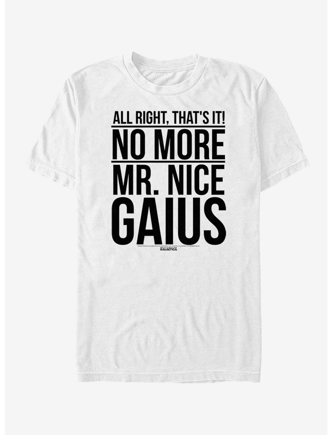 Battlestar Galactica Mr Nice Gaius T-Shirt, WHITE, hi-res