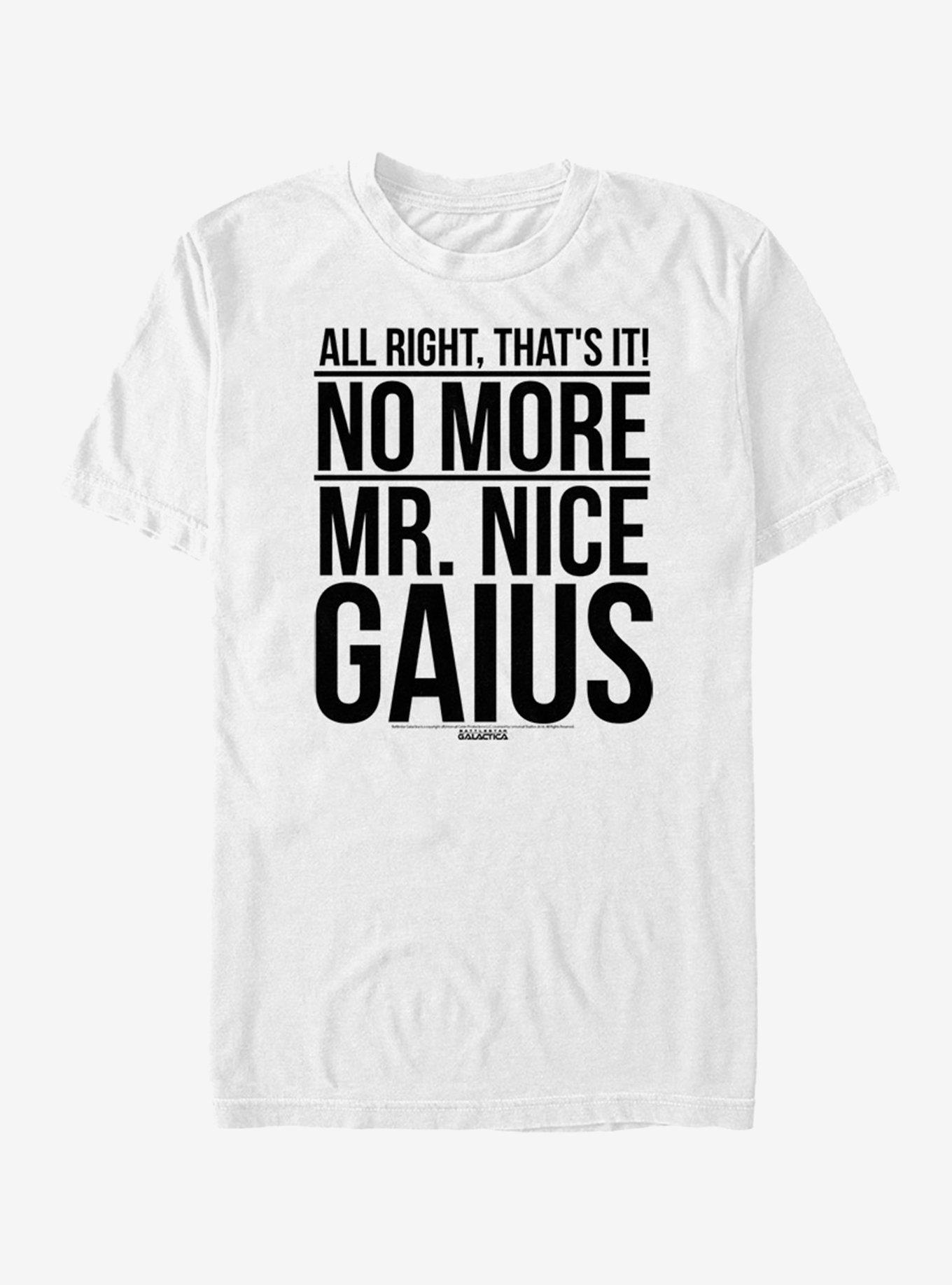 Battlestar Galactica Mr Nice Gaius T-Shirt, WHITE, hi-res