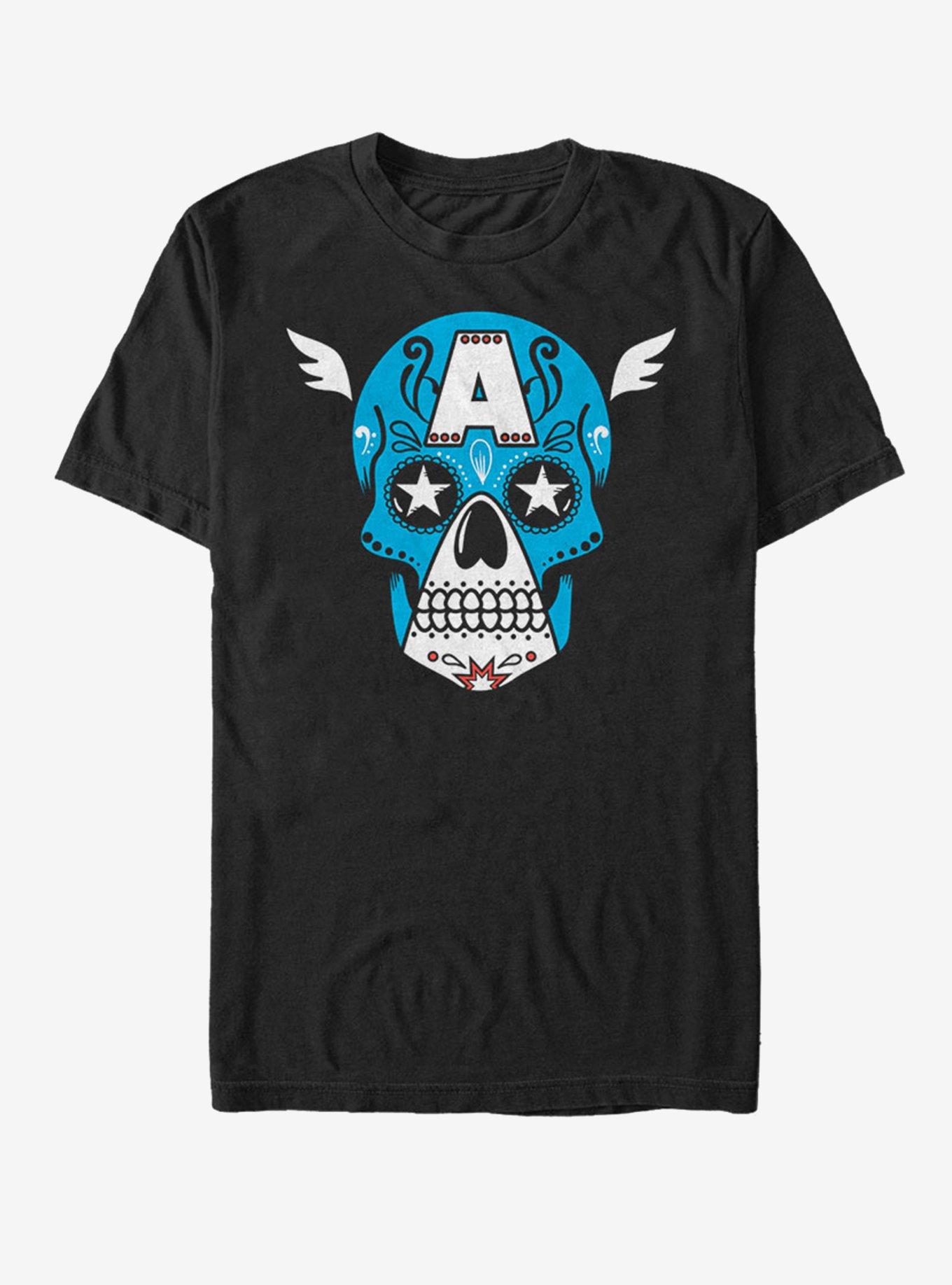 Marvel Captain America Sugar Skull T-Shirt