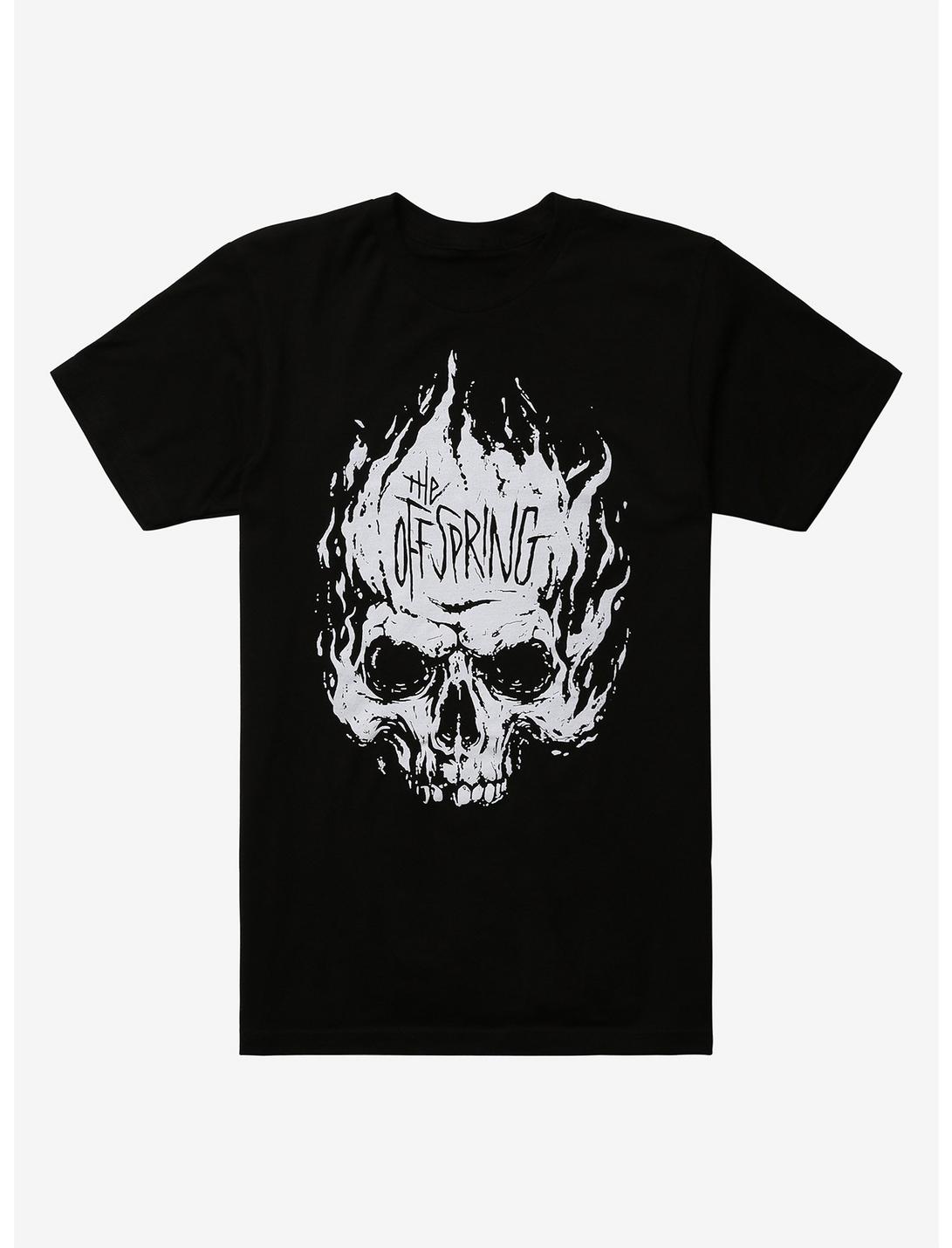 The Offspring Flaming Skull T-shirt, BLACK, hi-res