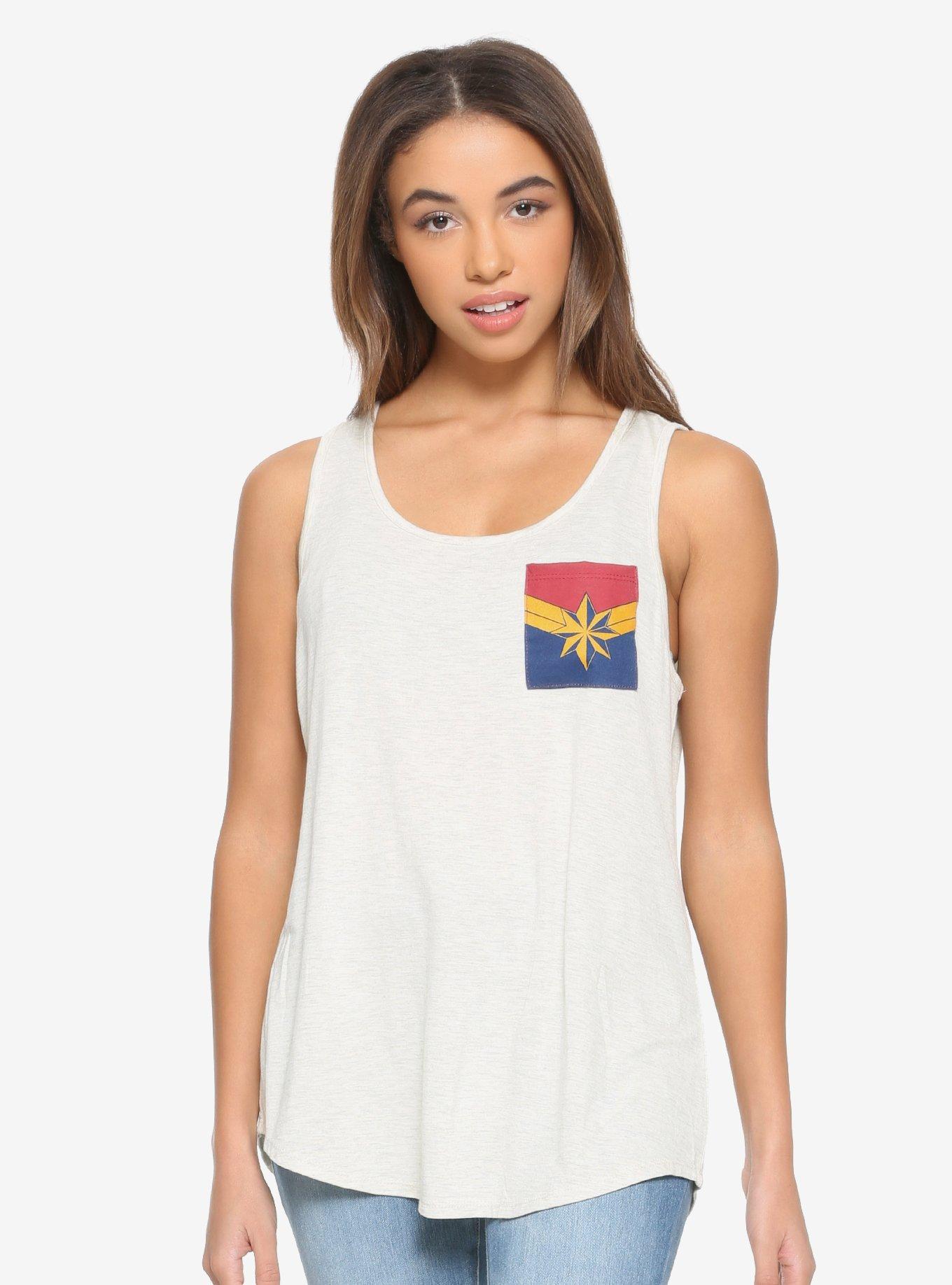 Our Universe Captain Marvel Pocket Womens Tank Top, MULTI, hi-res