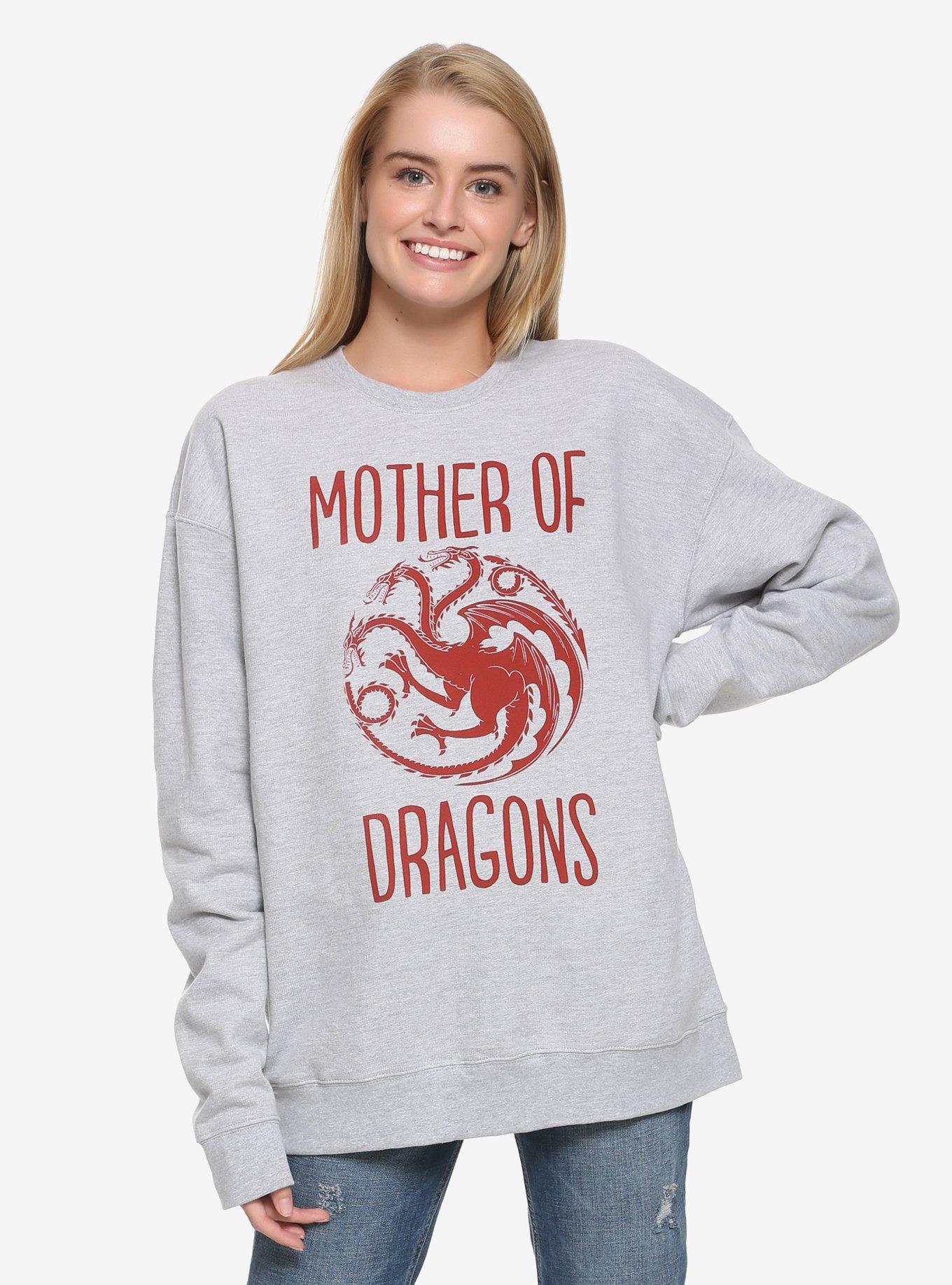 Game Of Thrones Mother Of Dragons Womens Sweatshirt - BoxLunch Exclusive, GREY, hi-res