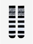 Beetlejuice Black & White Striped Crew Socks, , hi-res