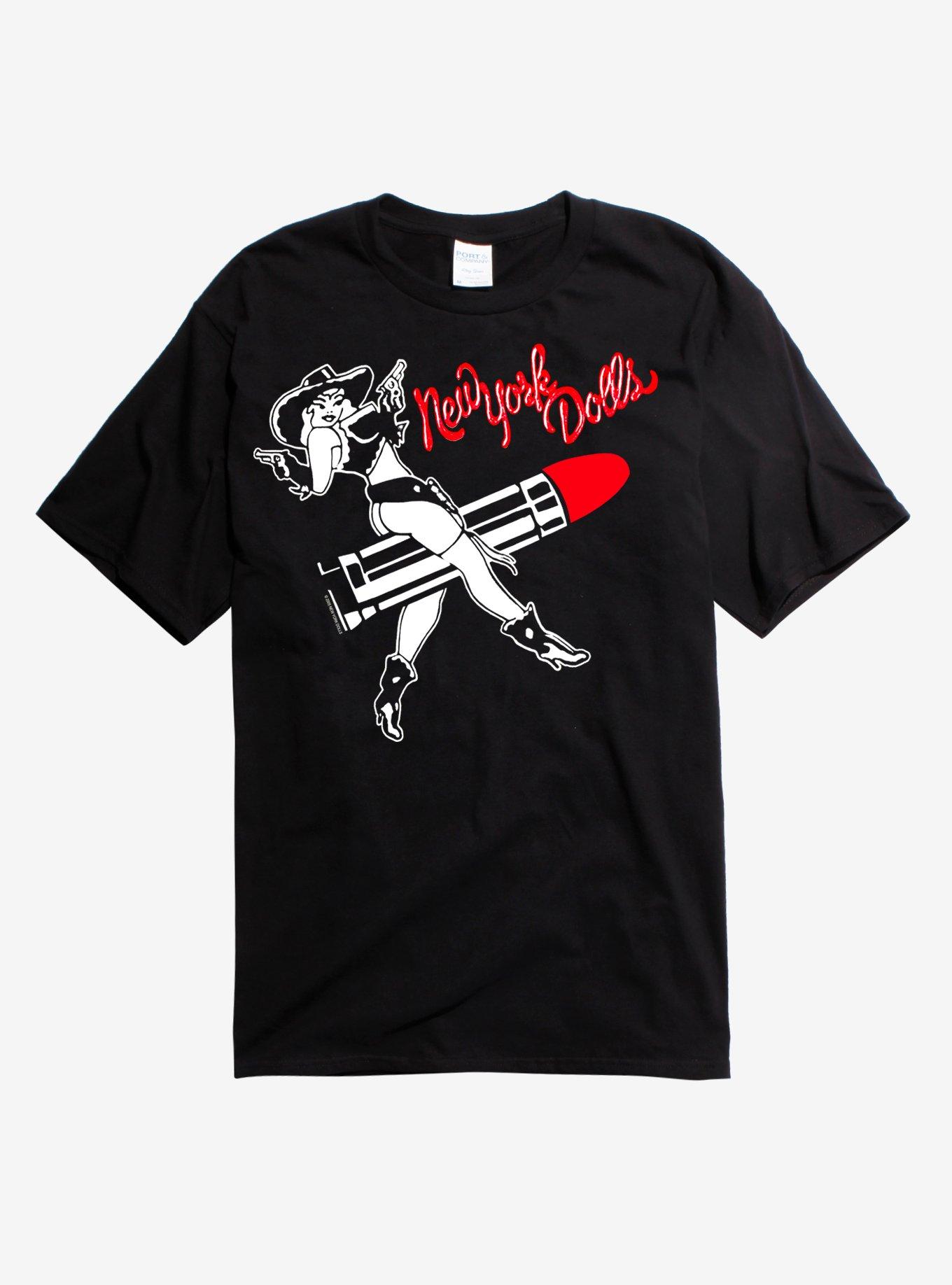 NEW YORK DOLLS LIPSTICK LOGO NEW BLACK T SHIRT - Best Rock T-shirts