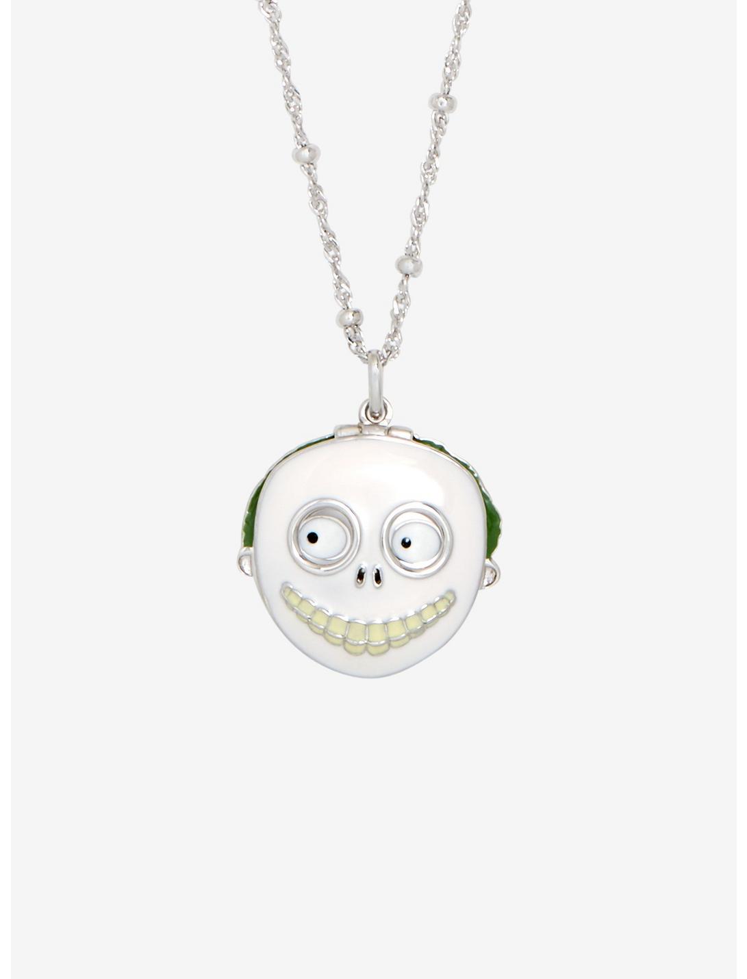 The Nightmare Before Christmas Barrel Moving Mask Sterling Silver Necklace By Rocklove, , hi-res
