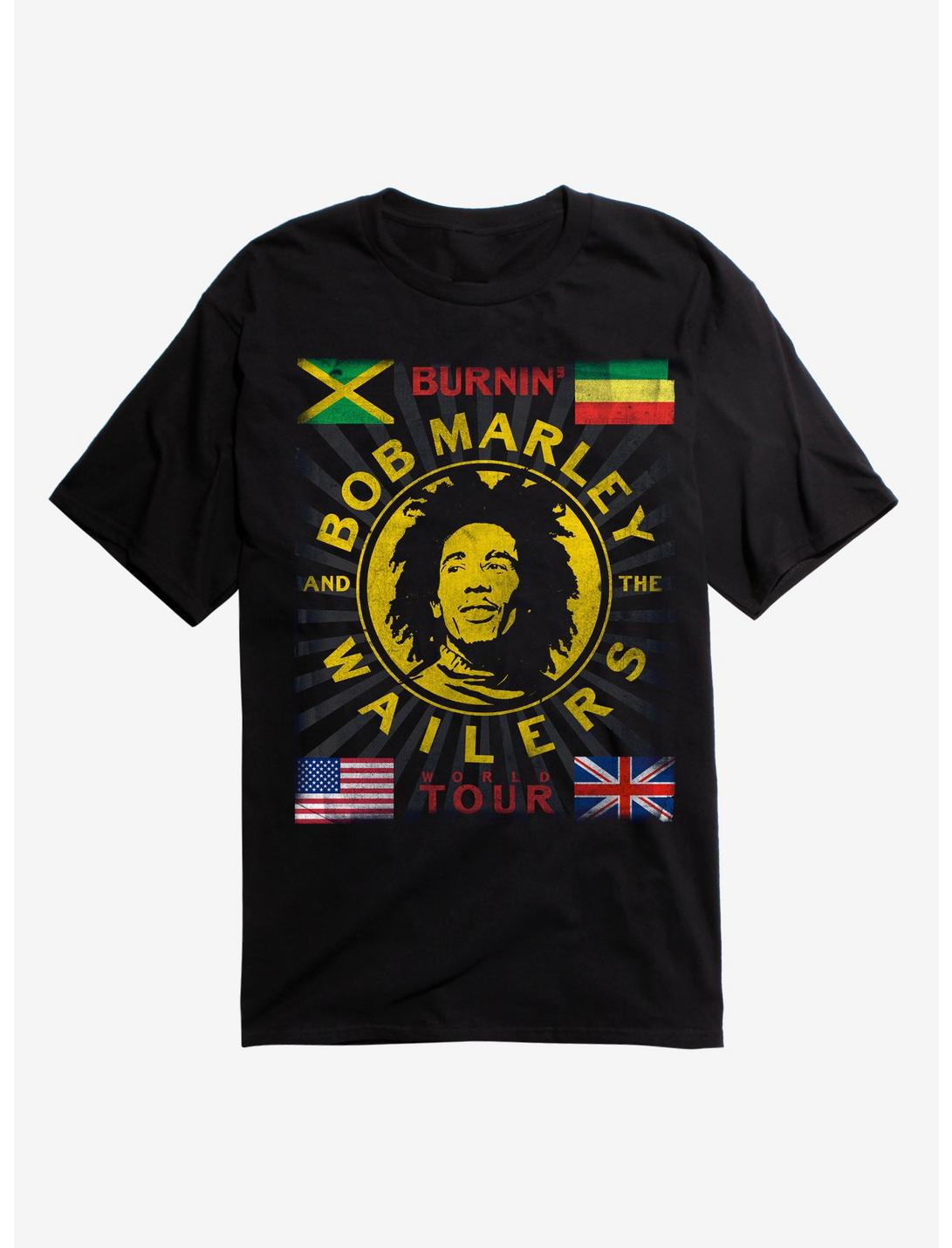 Bob Marley And The Wailers Burnin' World Tour T-Shirt, BLACK, hi-res