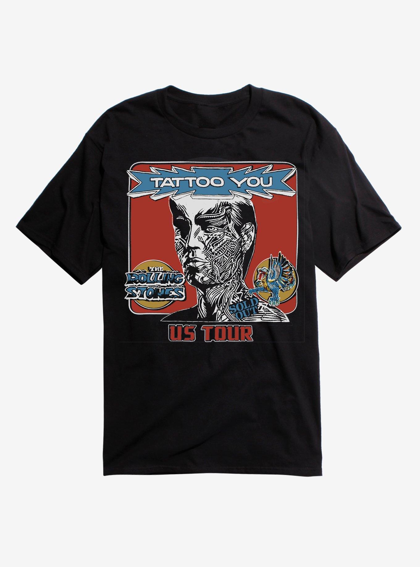 Rolling Stones Tattoo You US Tour T-Shirt - Men's Slim Fit Grey Soft Cotton Tee
