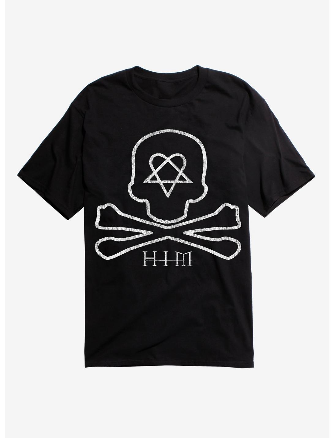 HIM Skull & Crossbones Logo T-Shirt, BLACK, hi-res