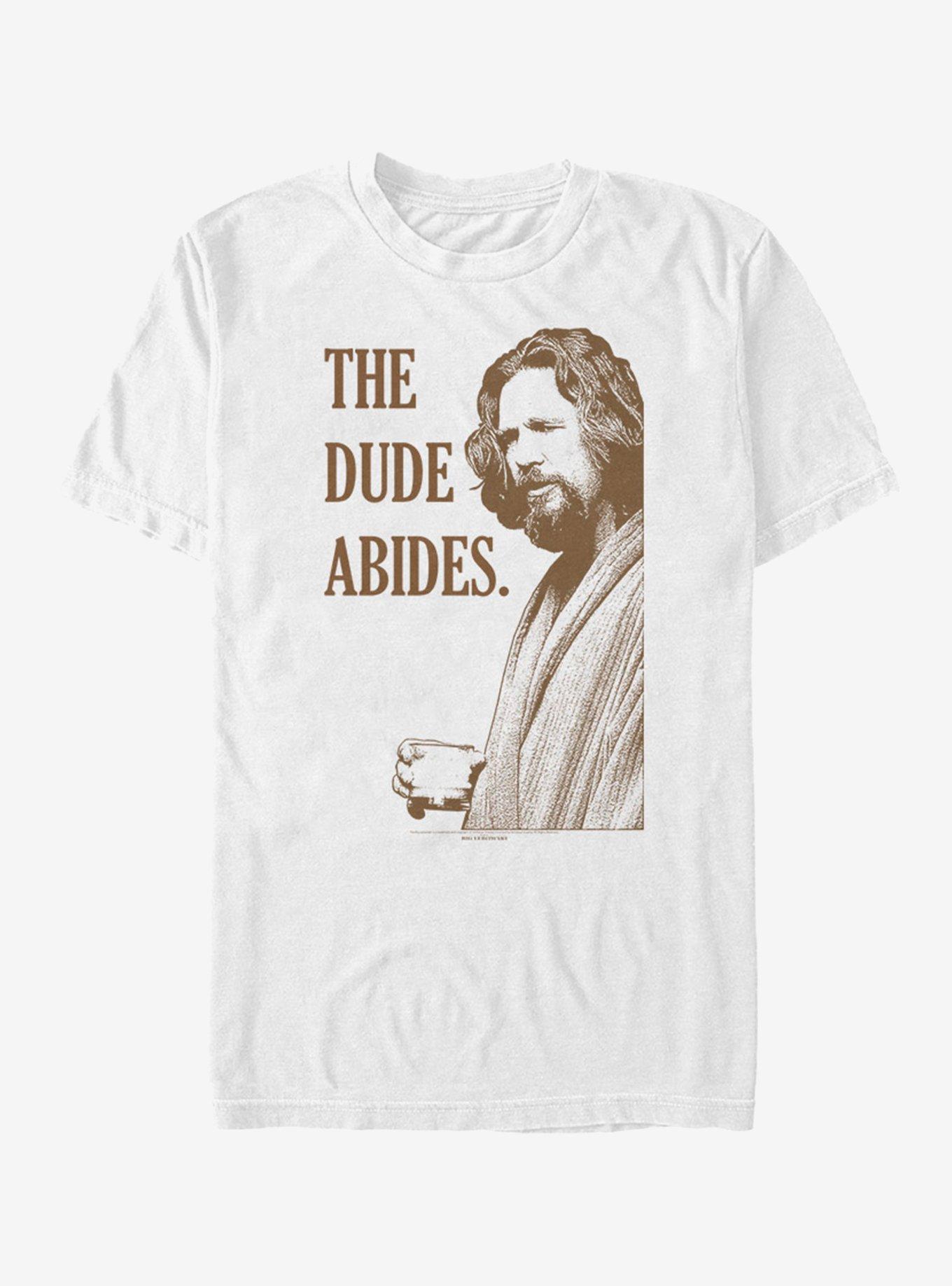 Big Lebowski Dude Abides T-Shirt, WHITE, hi-res