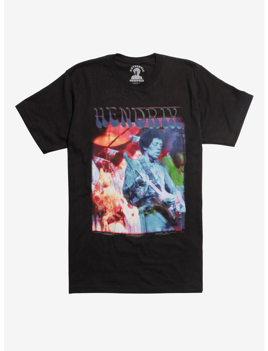 Jimi Hendrix Psychedelic T-Shirt, BLACK, hi-res