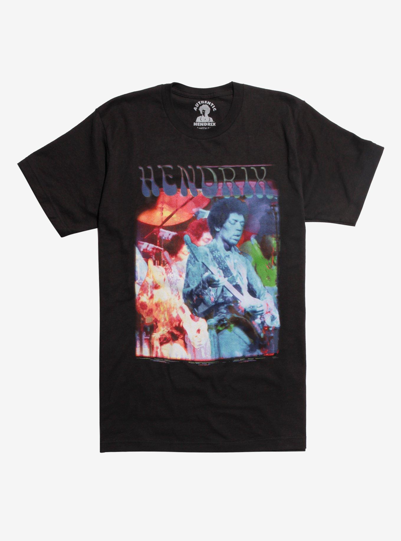 Jimi Hendrix Psychedelic T-Shirt, BLACK, hi-res