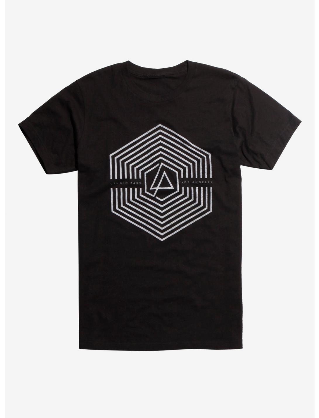 Linkin Park Los Angeles Geometric Shapes Logo T-Shirt, BLACK, hi-res