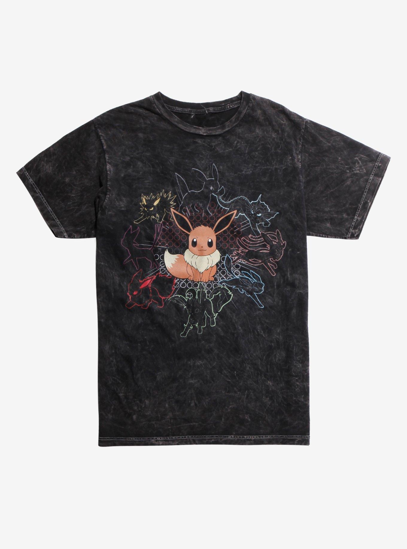 Pokemon Eevee & Eeveelutions Acid Wash T-Shirt, MULTI, hi-res