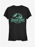 Jurassic Park Floral Logo Girls T-Shirt, BLACK, hi-res