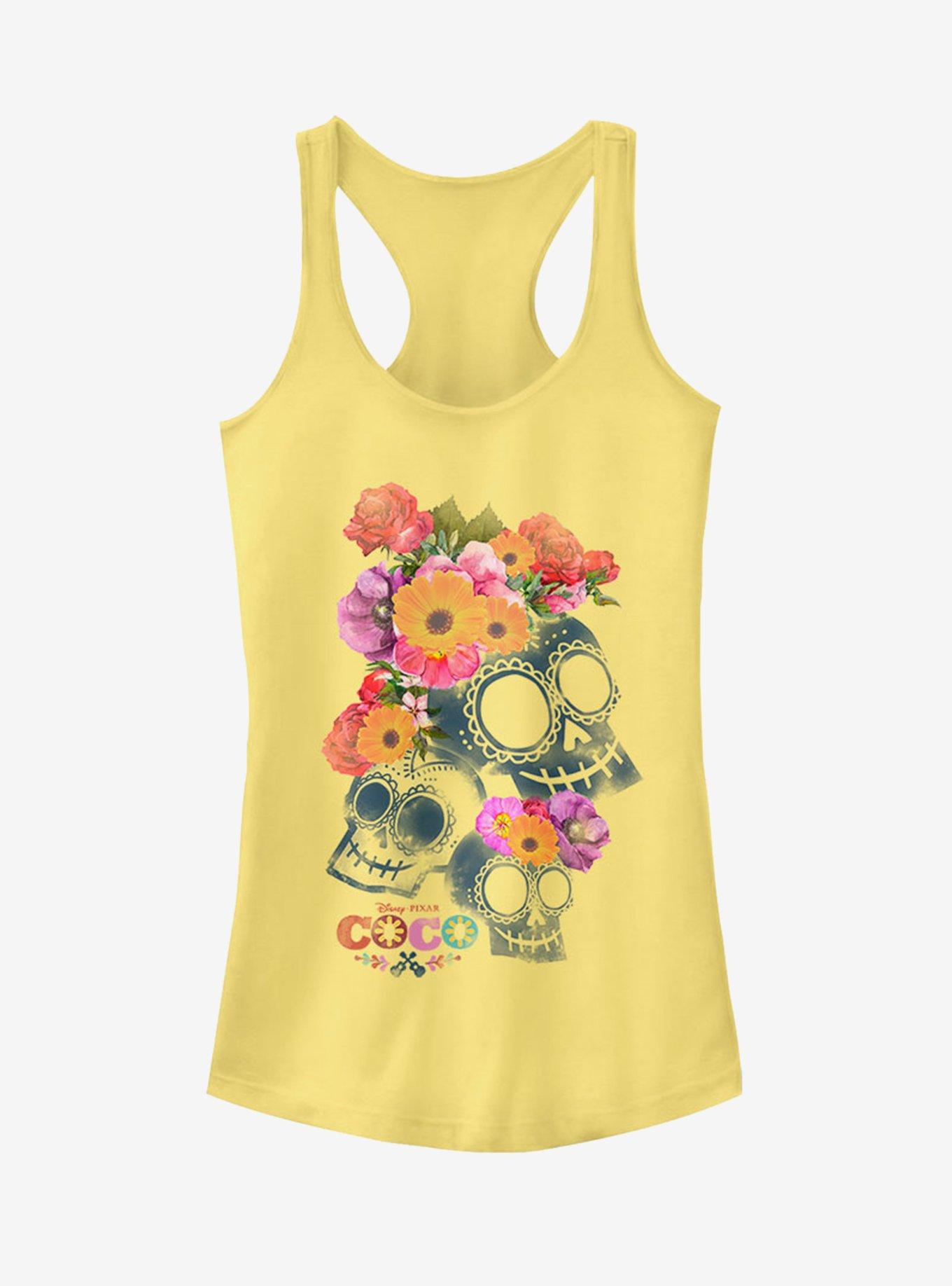 Disney Pixar Coco Calaveras Yellow Girls Tank Top