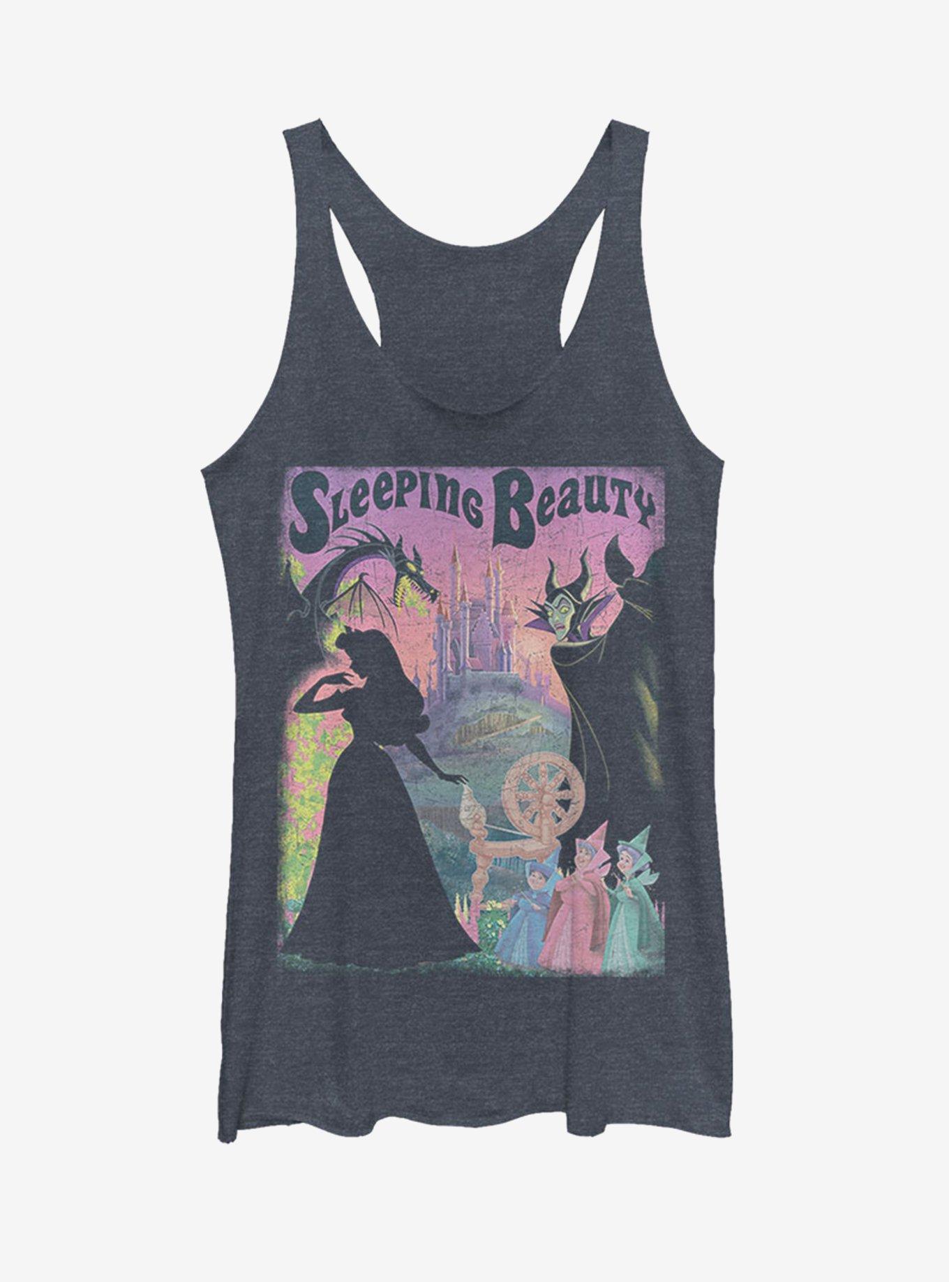 Disney Sleeping Beauty Poster Navy Girls Tank Top, , hi-res