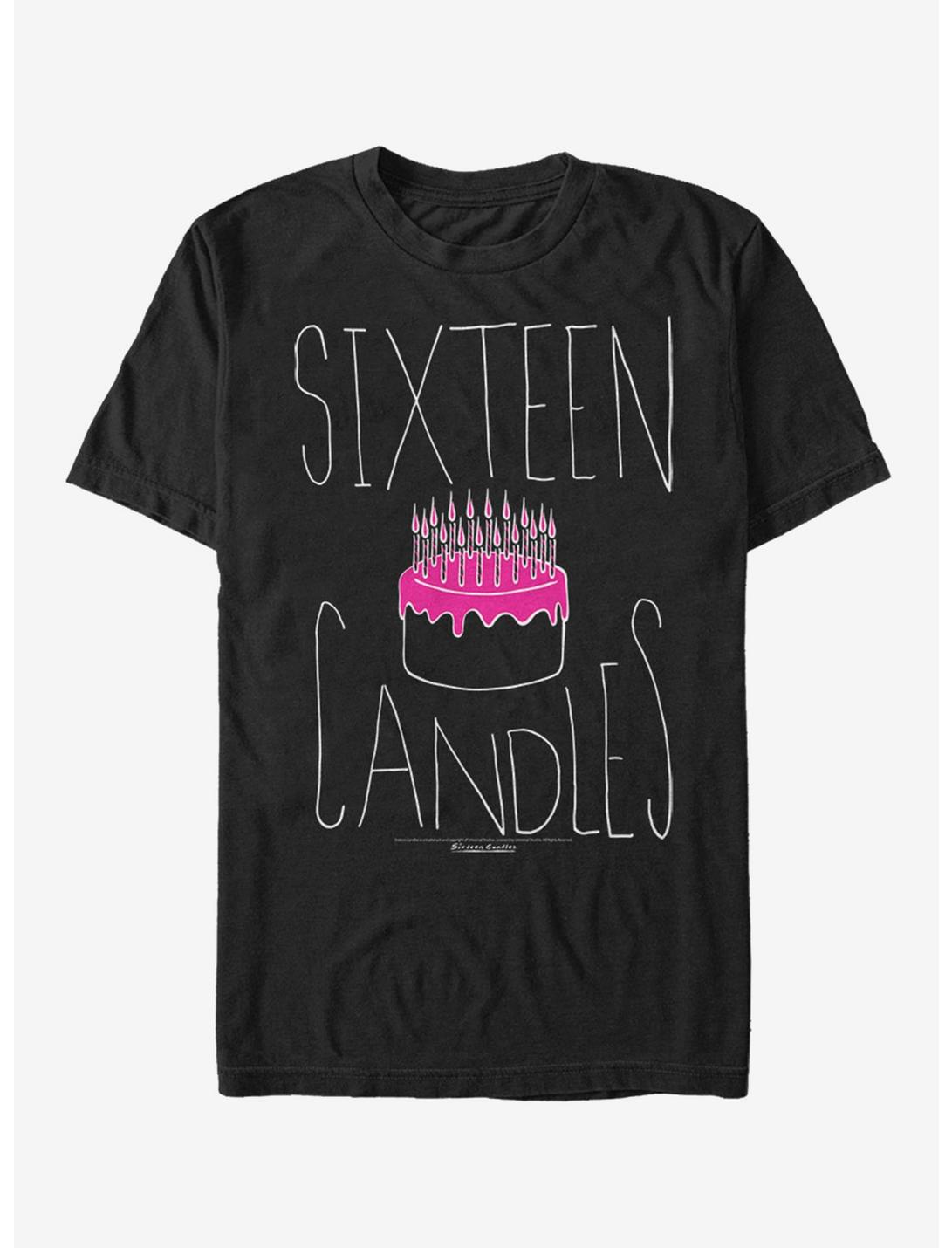 Sixteen Candles Birthday Cake T-Shirt, BLACK, hi-res