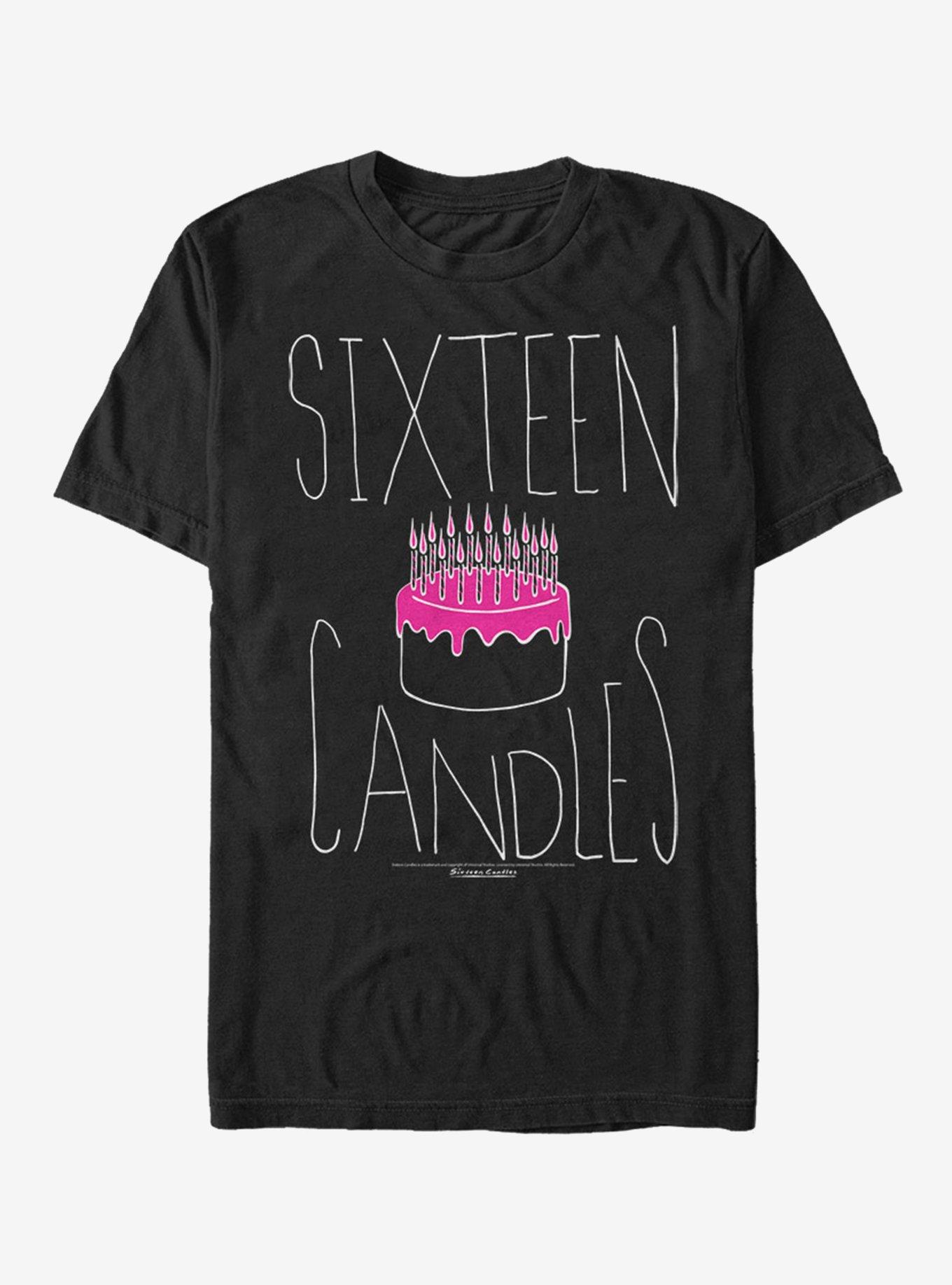 Sixteen Candles Birthday Cake T-Shirt, BLACK, hi-res