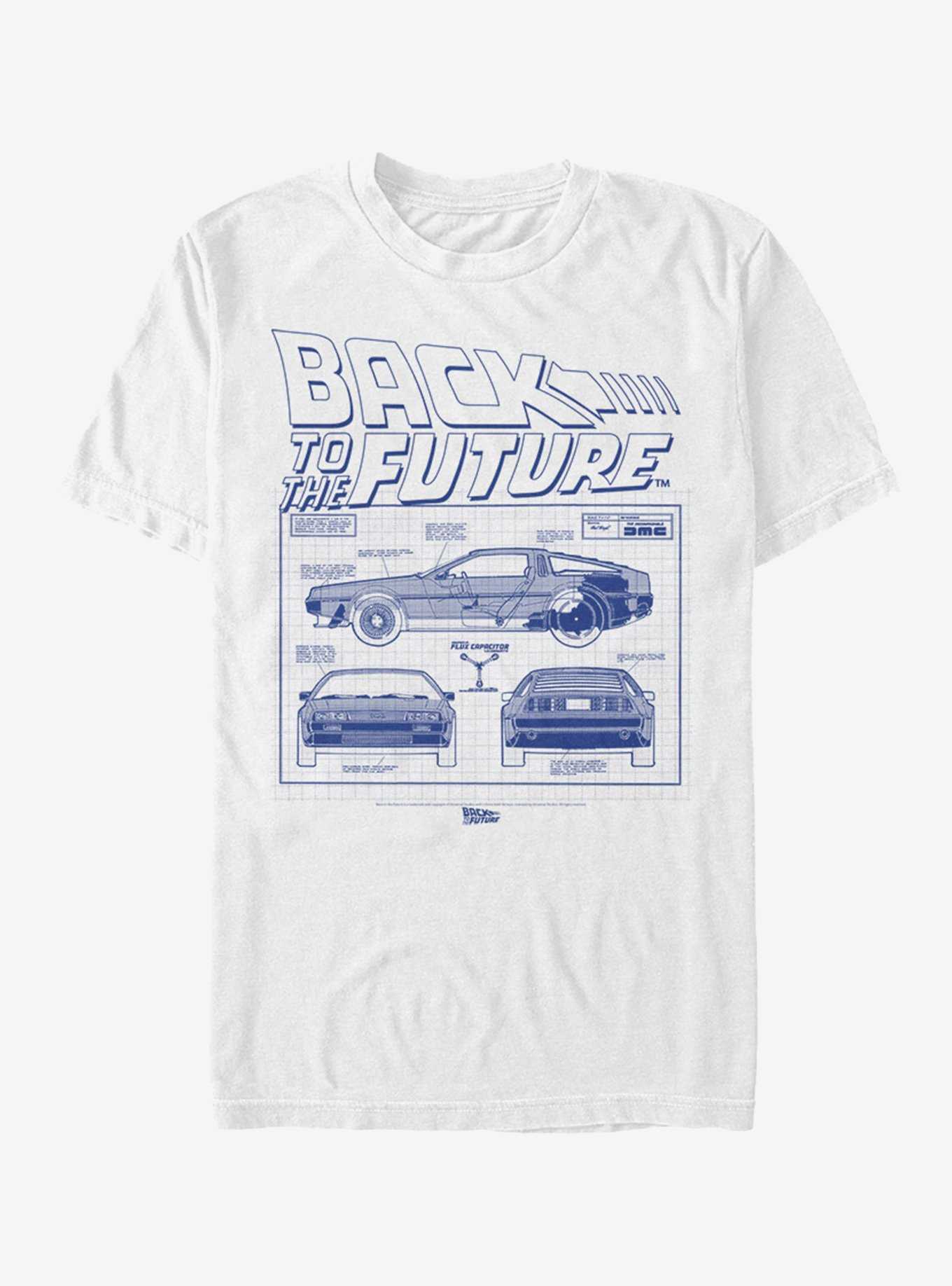 Back to the Future DeLorean Blueprint T-Shirt, , hi-res