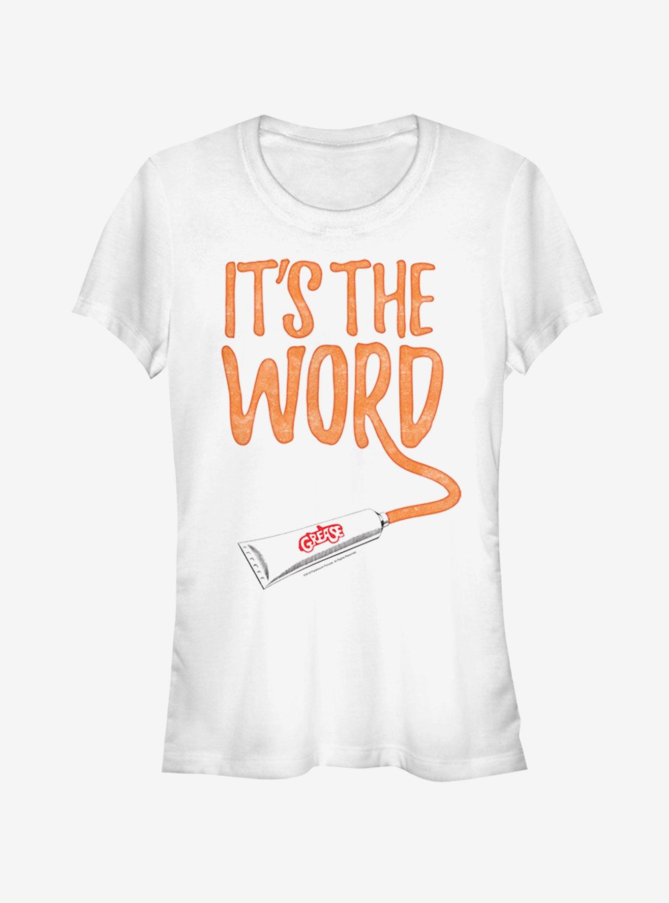 Grease It's the Word Girls T-Shirt, WHITE, hi-res