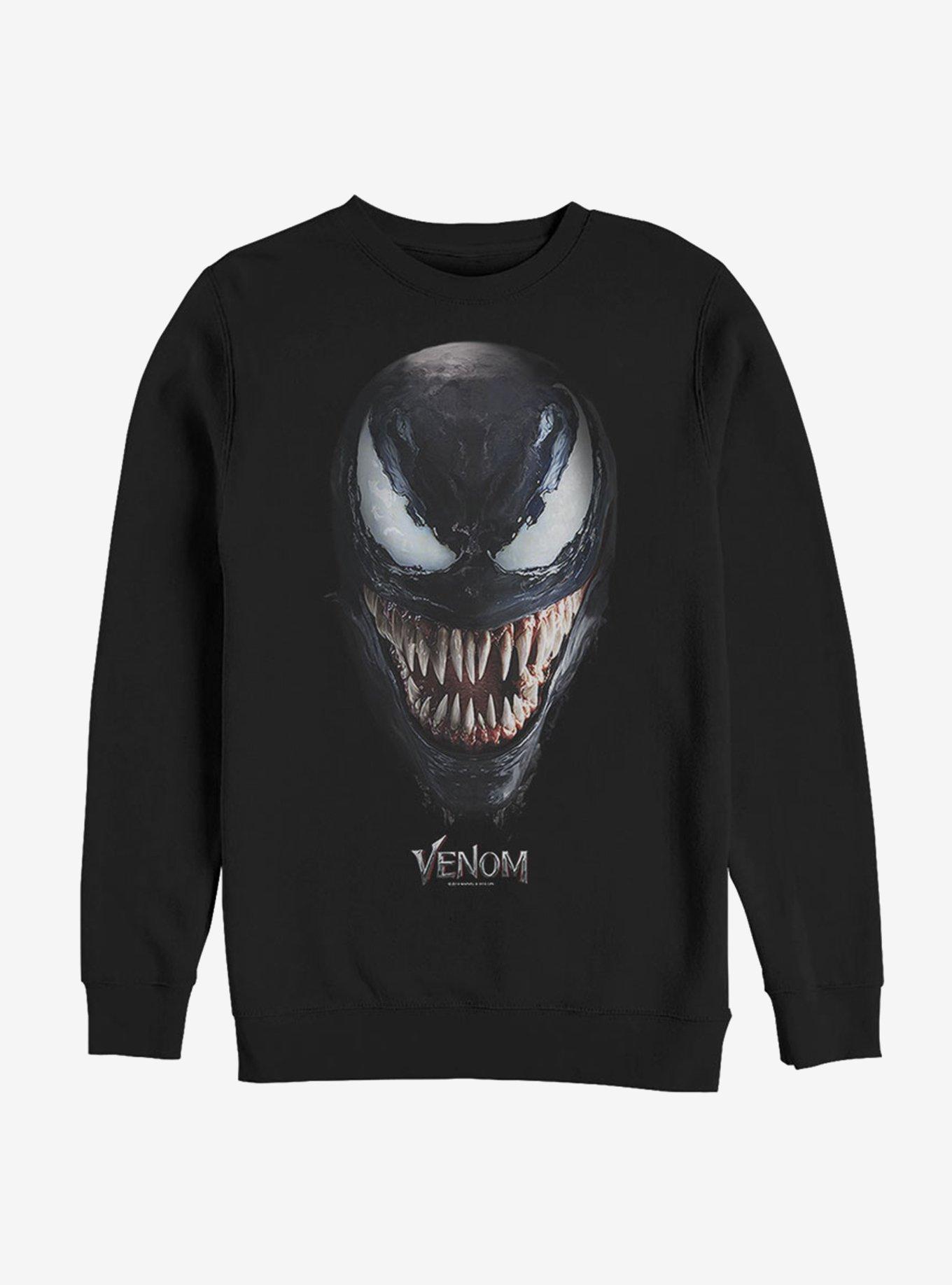 Marvel Big Face Venom Sweatshirt, BLACK, hi-res