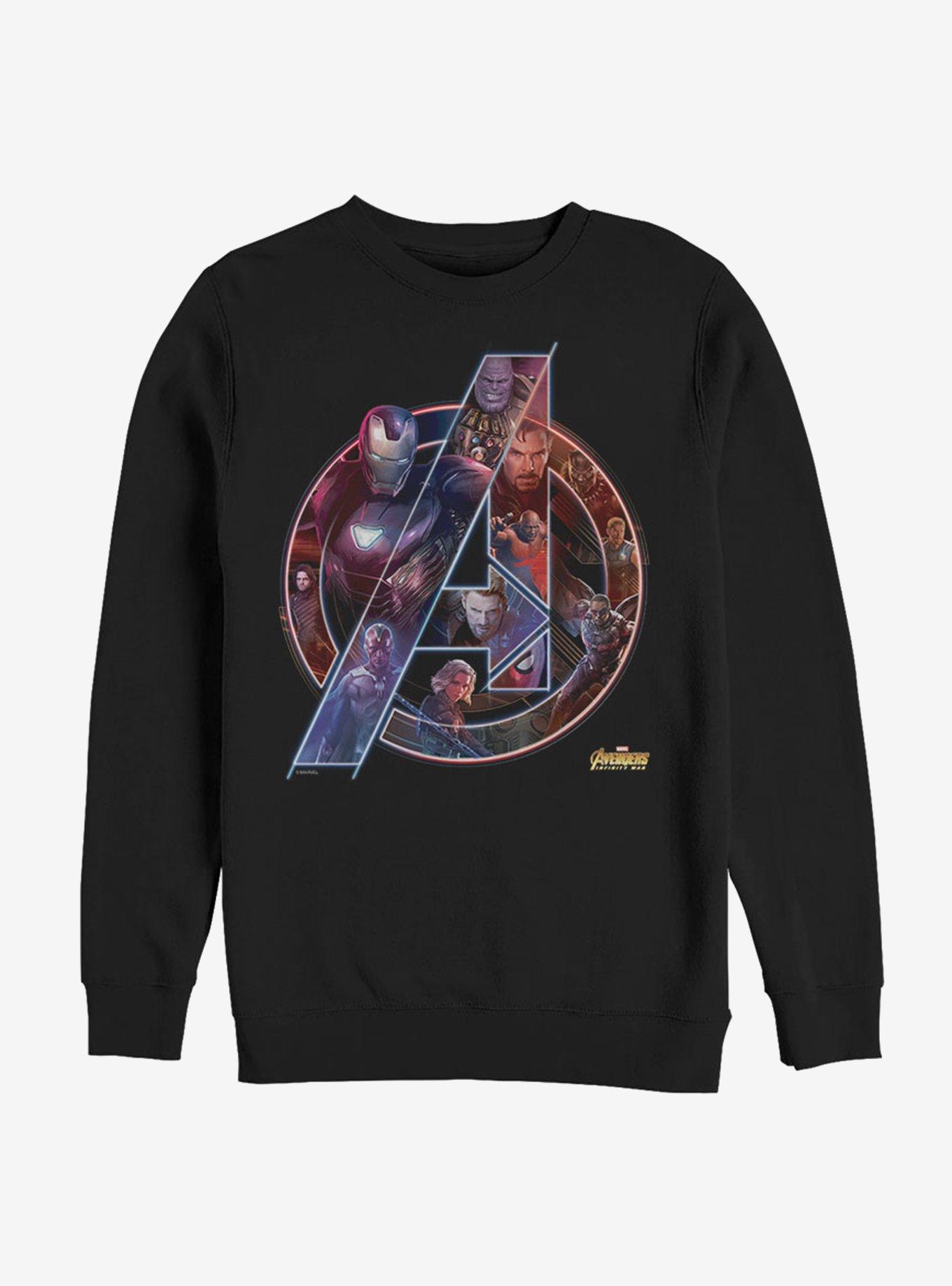 Marvel Avengers: Infinity War Team Neon Sweatshirt, BLACK, hi-res