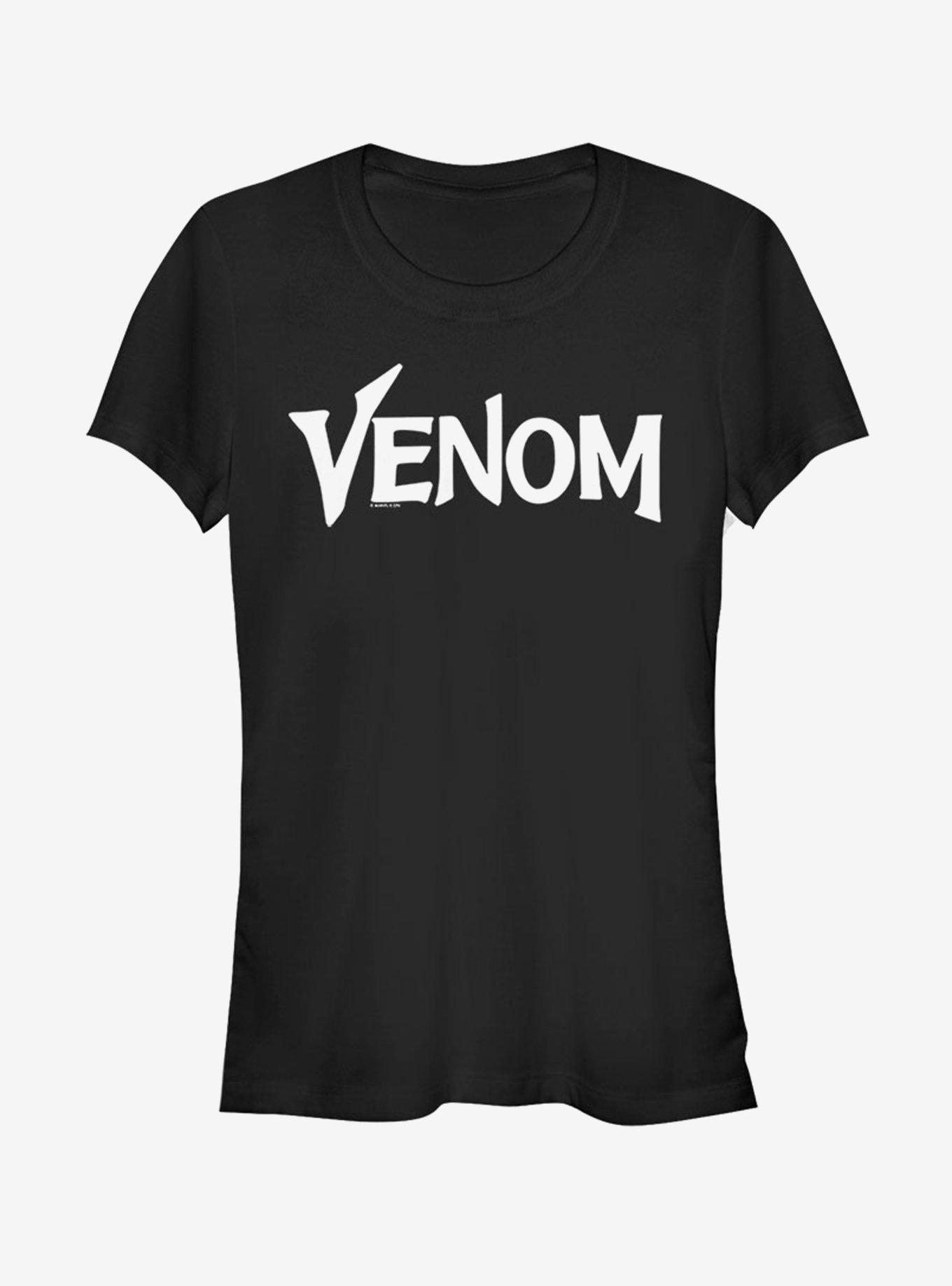 Marvel Venom White Logo Girls T-Shirt, BLACK, hi-res