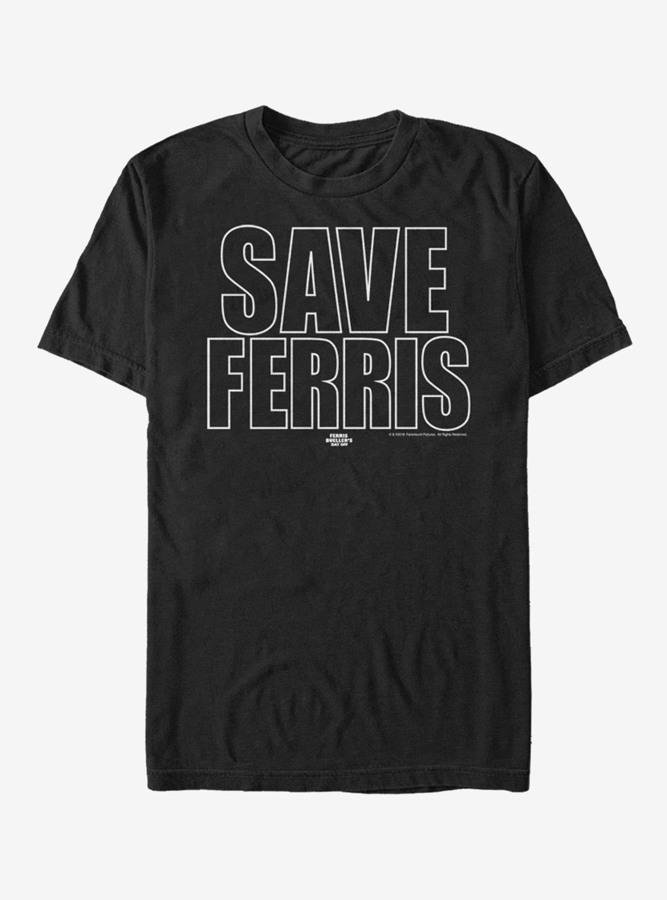 Ferris Bueller's Day Off Save Ferris T-Shirt, BLACK, hi-res