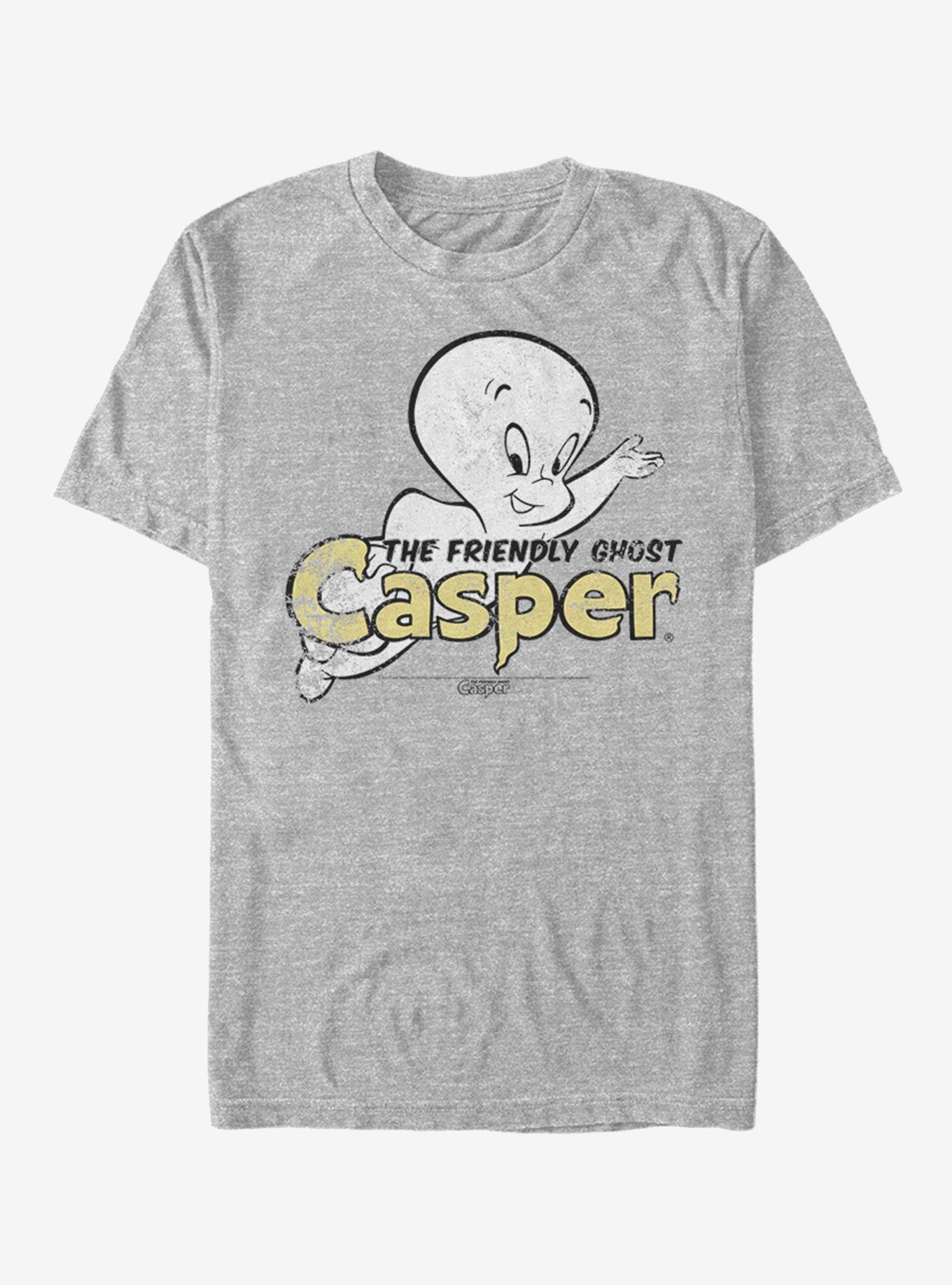 New Casper the Friendly Ghost Mens Medium Funny Cartoon 50s 60s Ash Grey  Tee