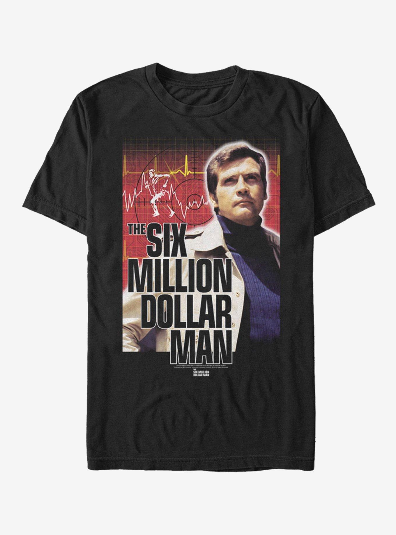The Six Million Dollar Man Poster T-Shirt, BLACK, hi-res