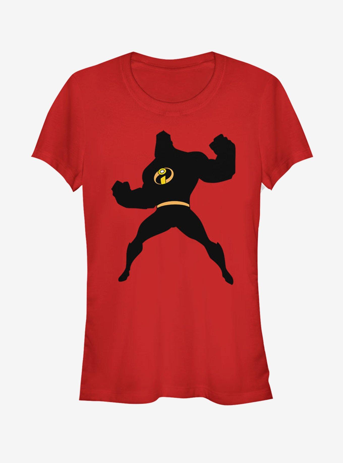 Disney Pixar The Incredibles Mr. Incredible Silhouette Girls T-Shirt, RED, hi-res