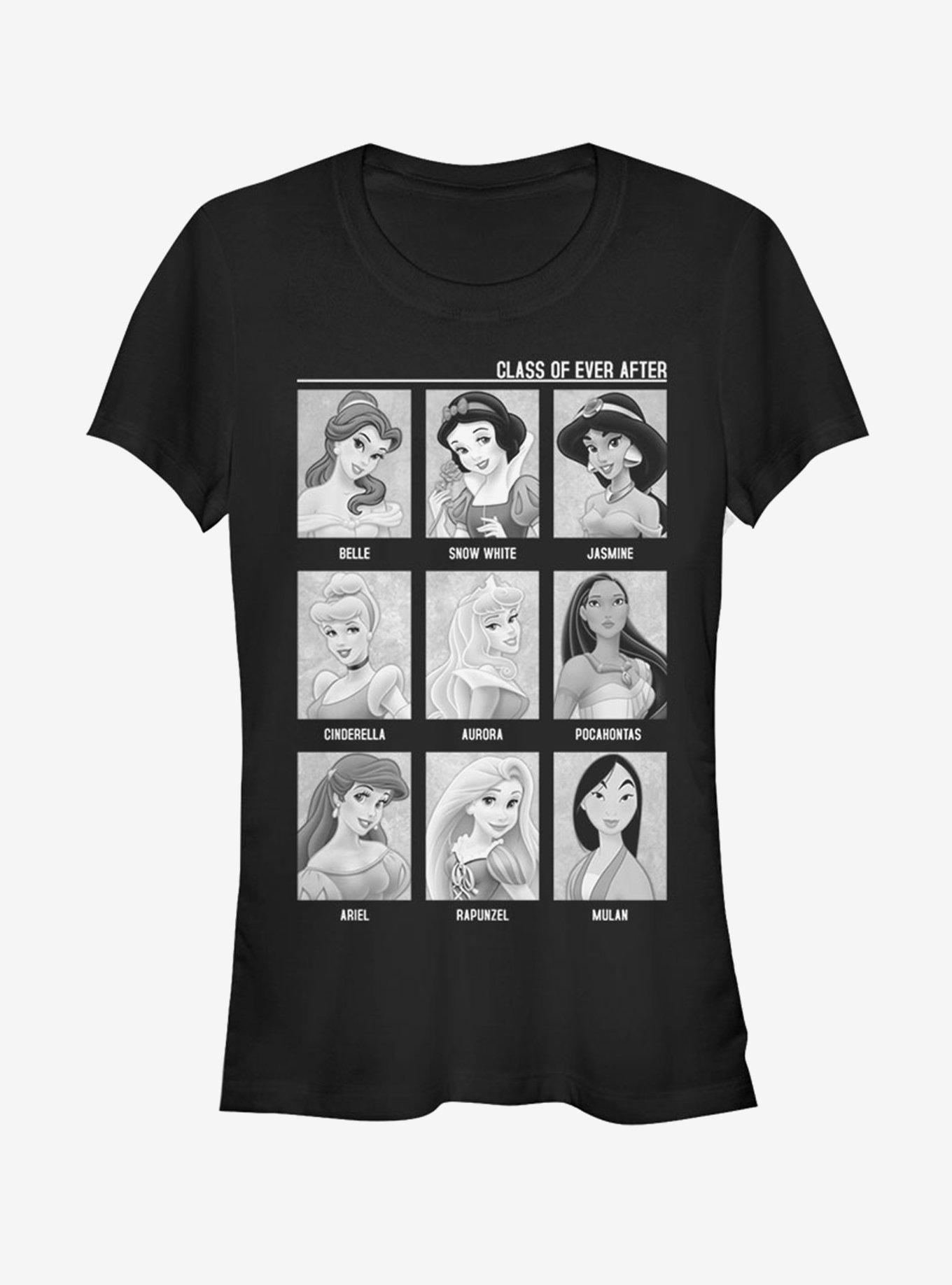 Disney Princess Class Of Ever After Black And White Girls T-Shirt, BLACK, hi-res