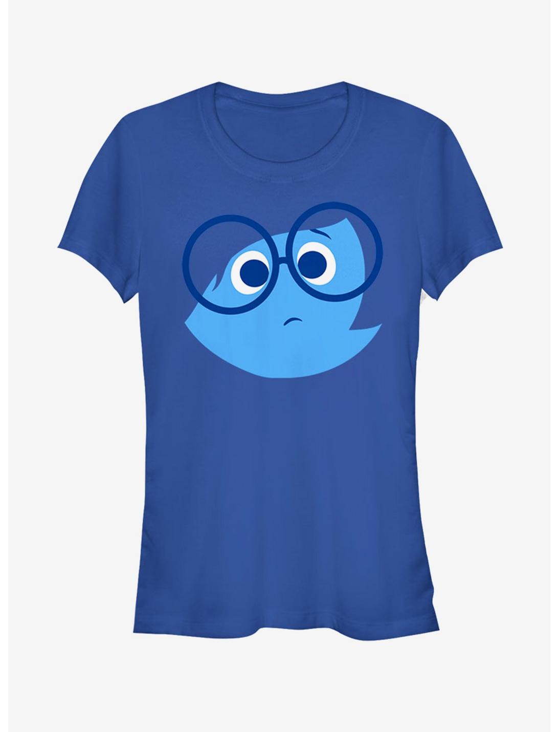 Disney Pixar Inside Out Sad Face Girls T-Shirt, ROYAL, hi-res