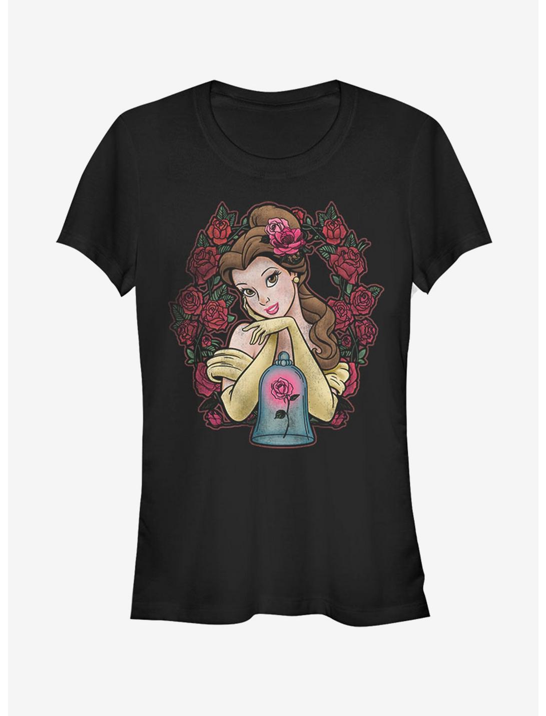 Disney Beauty And The Beast Rose Belle Girls T-Shirt, BLACK, hi-res