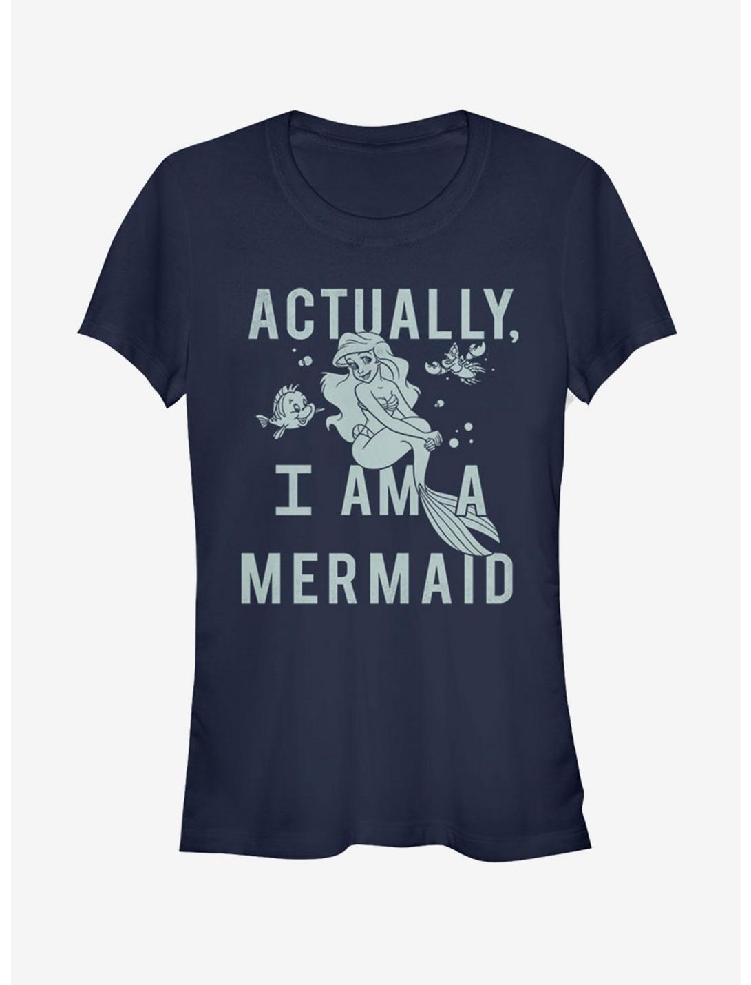 Disney The Little Mermaid Actual Mermaid Girls T-Shirt, NAVY, hi-res