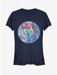 Disney The Little Mermaid Ariel Stained Glass Girls T-Shirt, NAVY, hi-res