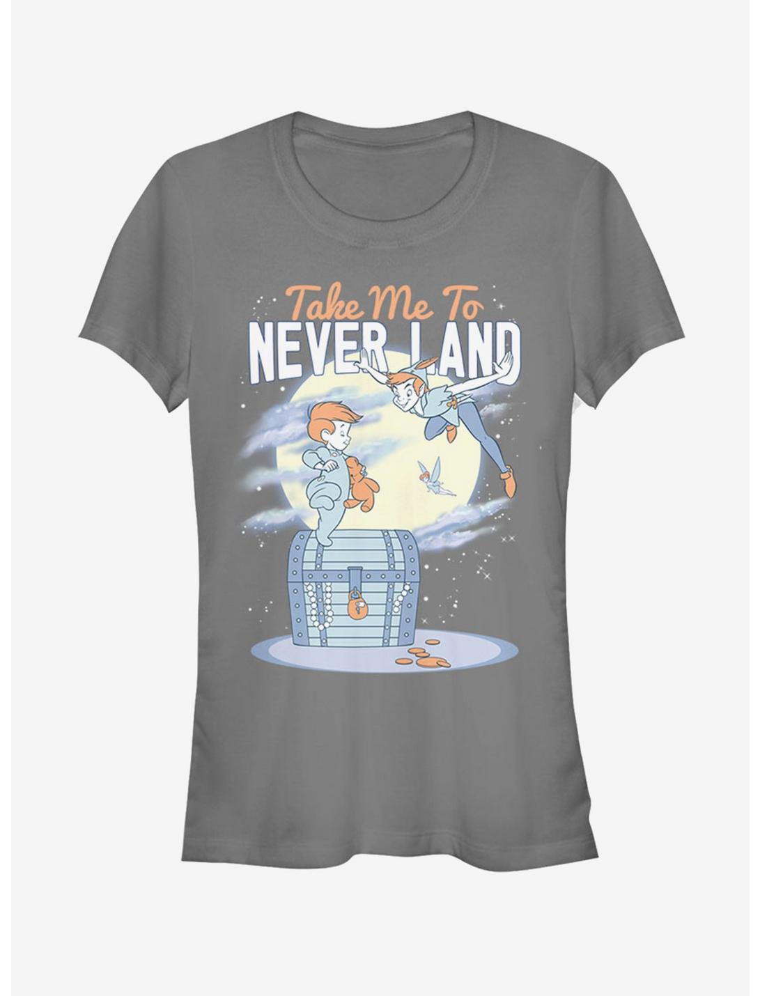 Disney Peter Pan Take Me To Never Land Girls T-Shirt, CHARCOAL, hi-res