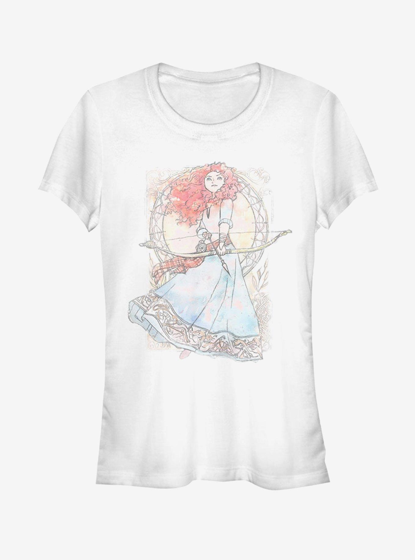 Disney Pixar Brave Watercolor Girls T-Shirt, WHITE, hi-res