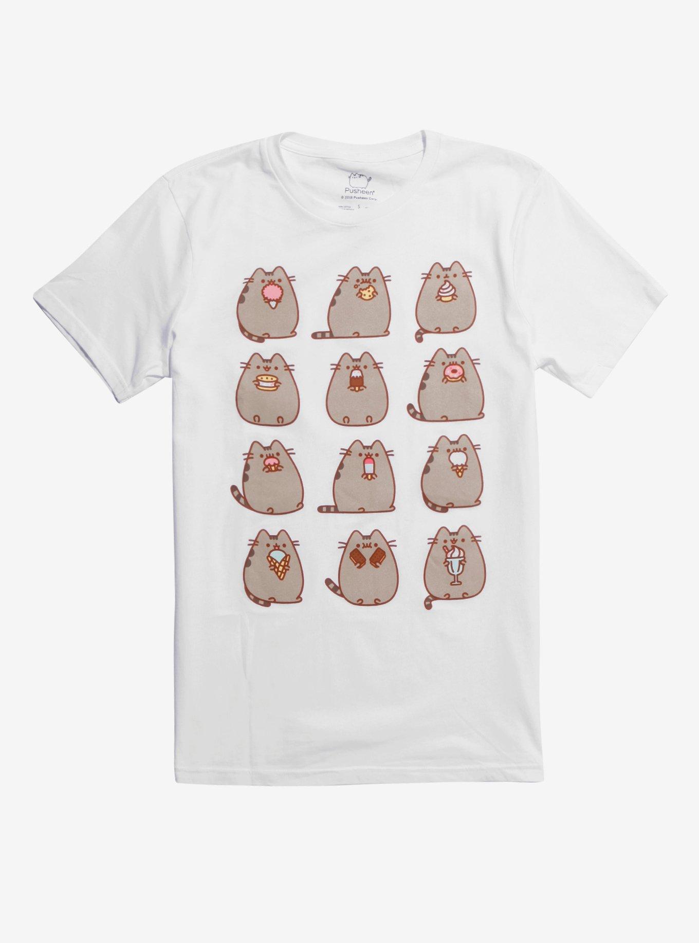 Pusheen 12 Sweet Foods T-Shirt, WHITE, hi-res