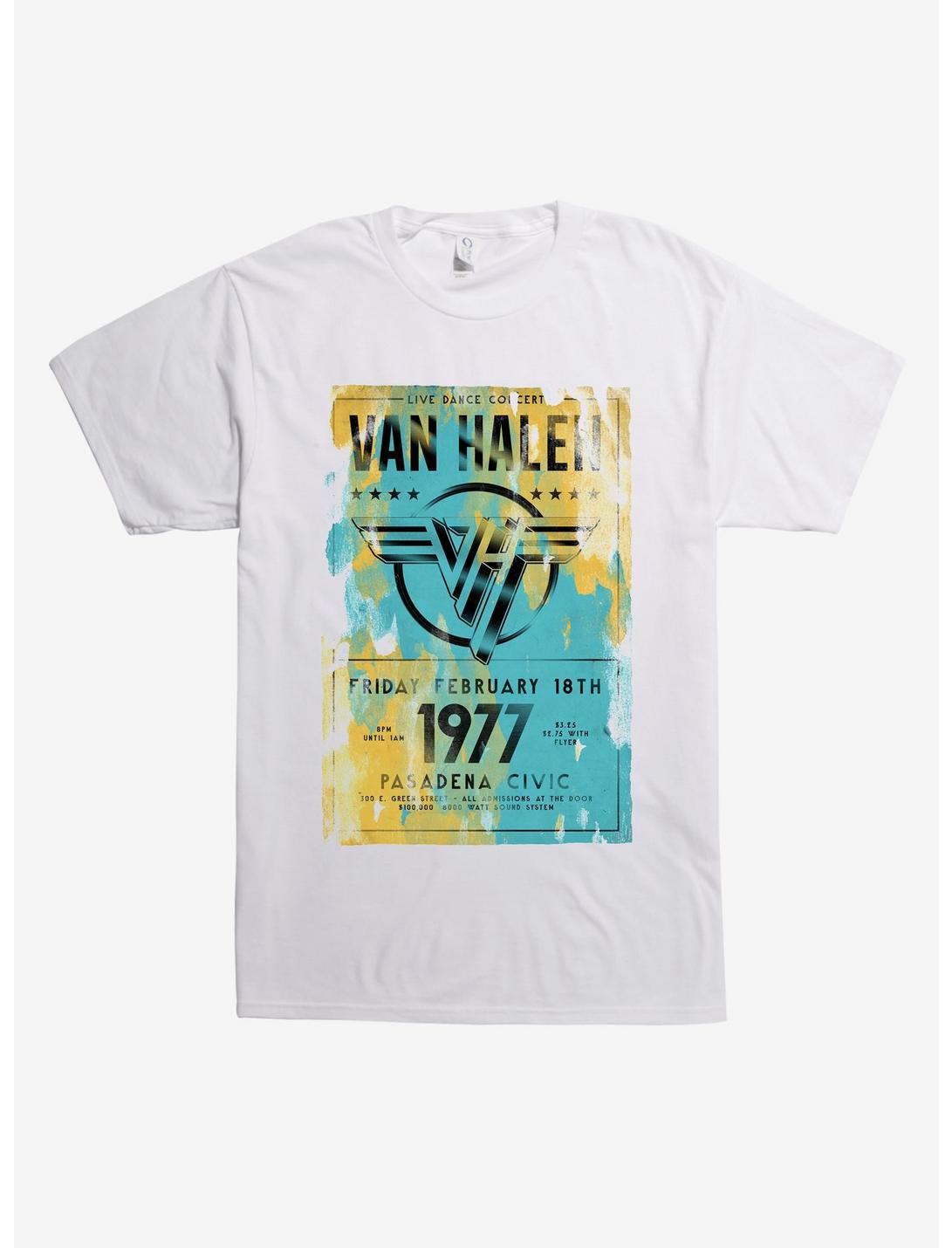 Van Halen Pasadena Civic 1977 T-Shirt, WHITE, hi-res